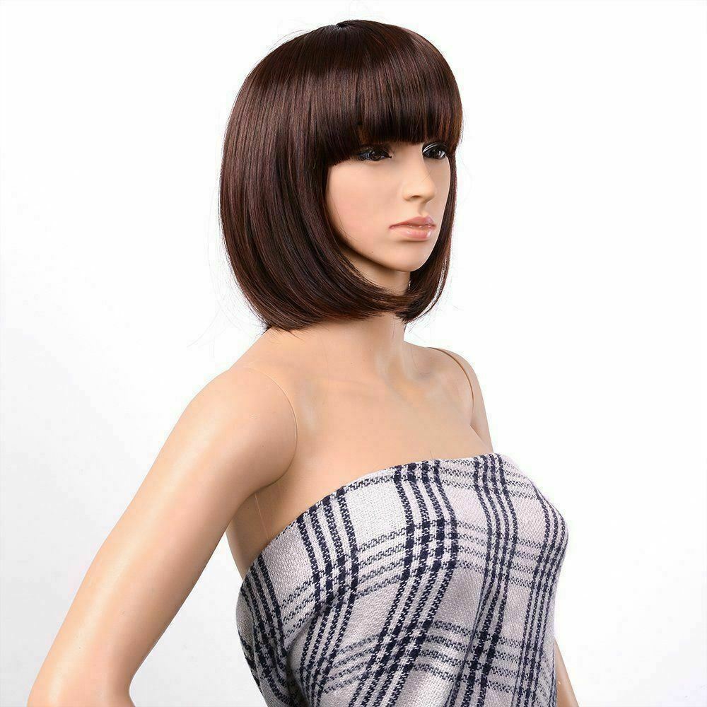 Lady Girl Bob Wig Women's Short Straight Bangs Full Hair Wigs Cosplay Party