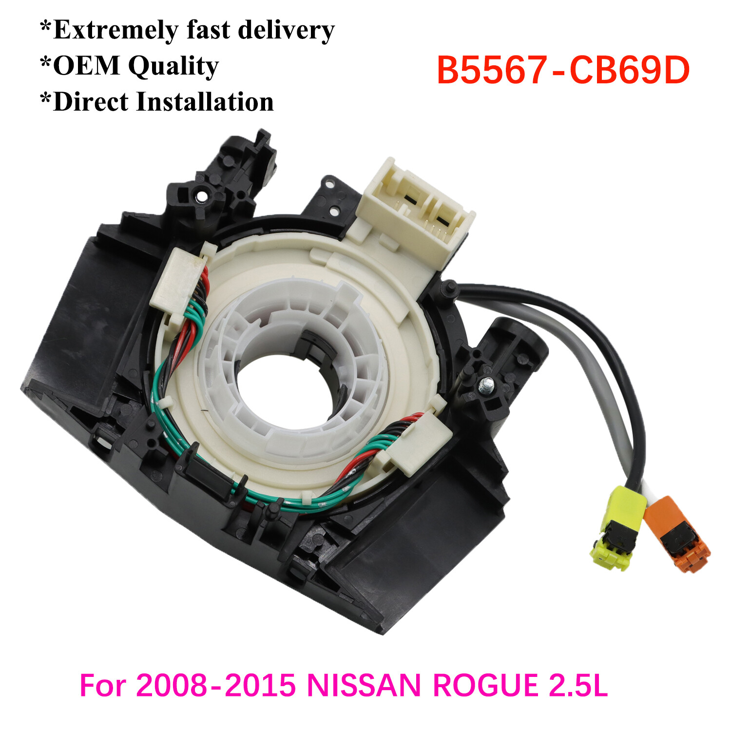 New High-Quality Clock Spring B5567-CB69D Fit For 2008-2015 NISSAN ROGUE 2.5L