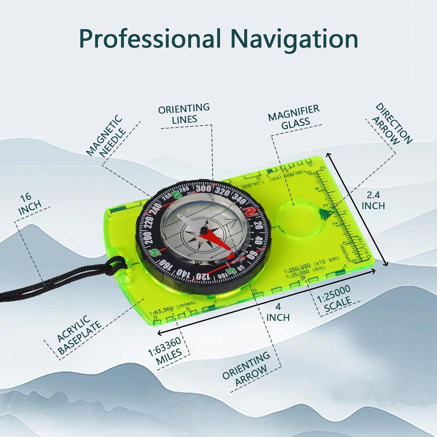 Orienteering Compass for Hiking Survival, Hiking Backpacking Compass, Boy