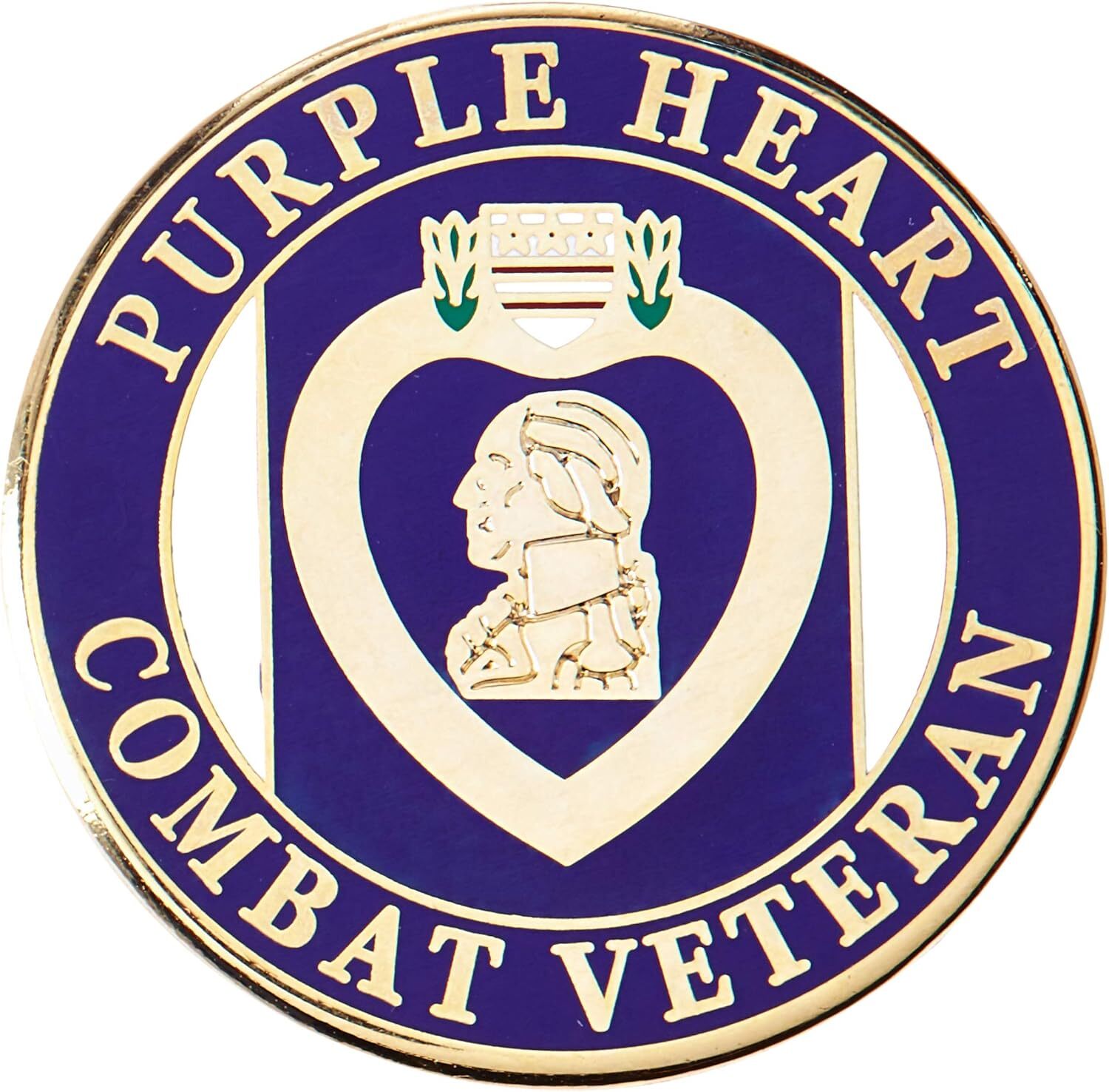 Purple Heart Combat Veteran Military Lapel Hat Pin Badge