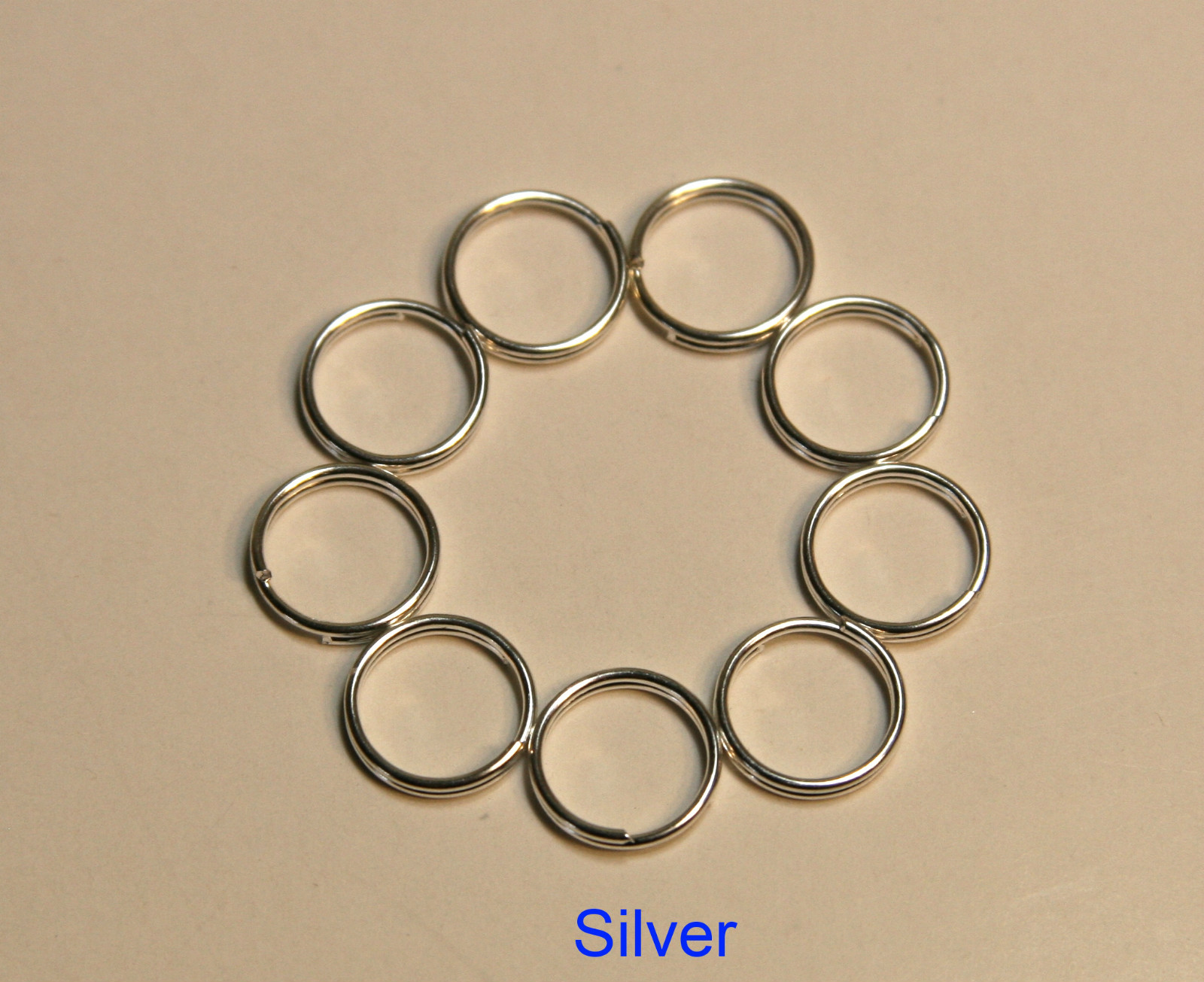5mm,6mm,7mm,8mm Split Ring DOUBLE connector 6 Colors