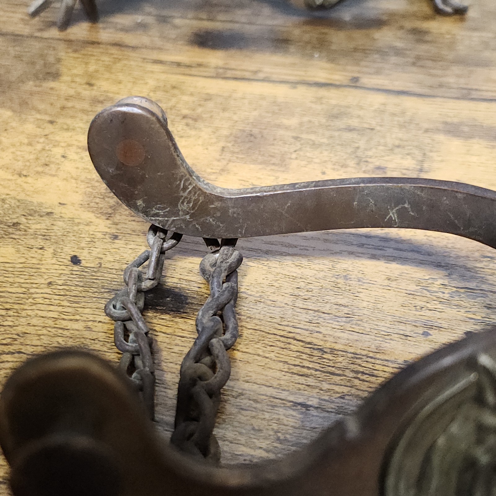 Antique Horse Head Western Spurs Star Mark August Buermann Era Bronze Toned