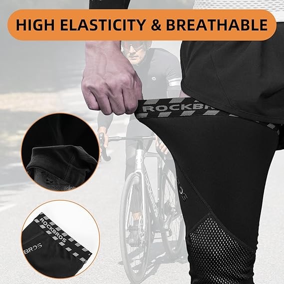 ROCKBROS Cycling Leg Warmers Thermal Long Leg Sleeves for Men Women Legwarmer