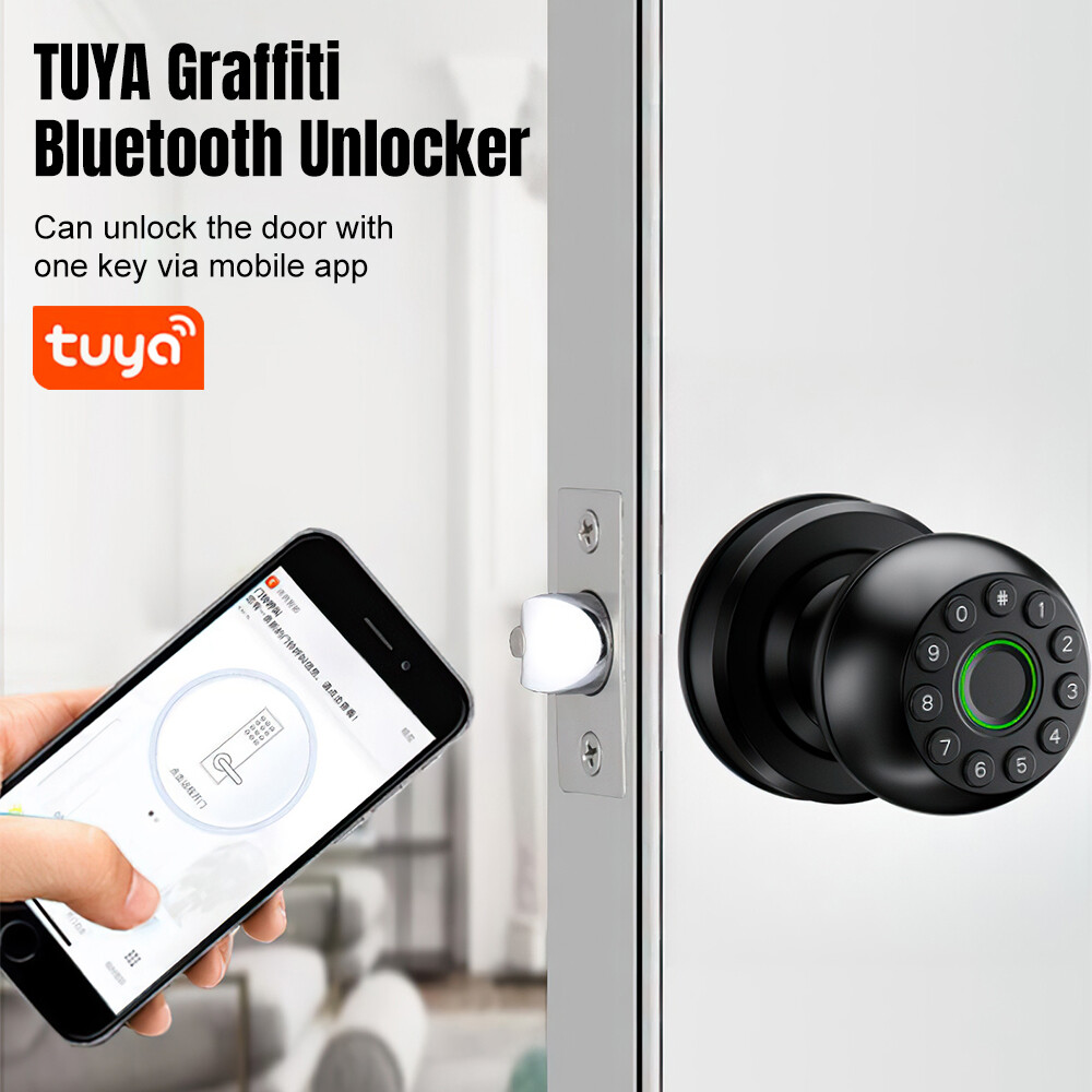 Smart Door Knob Fingerprint Door Lock APP Control Biometric Key Keyless Entry US
