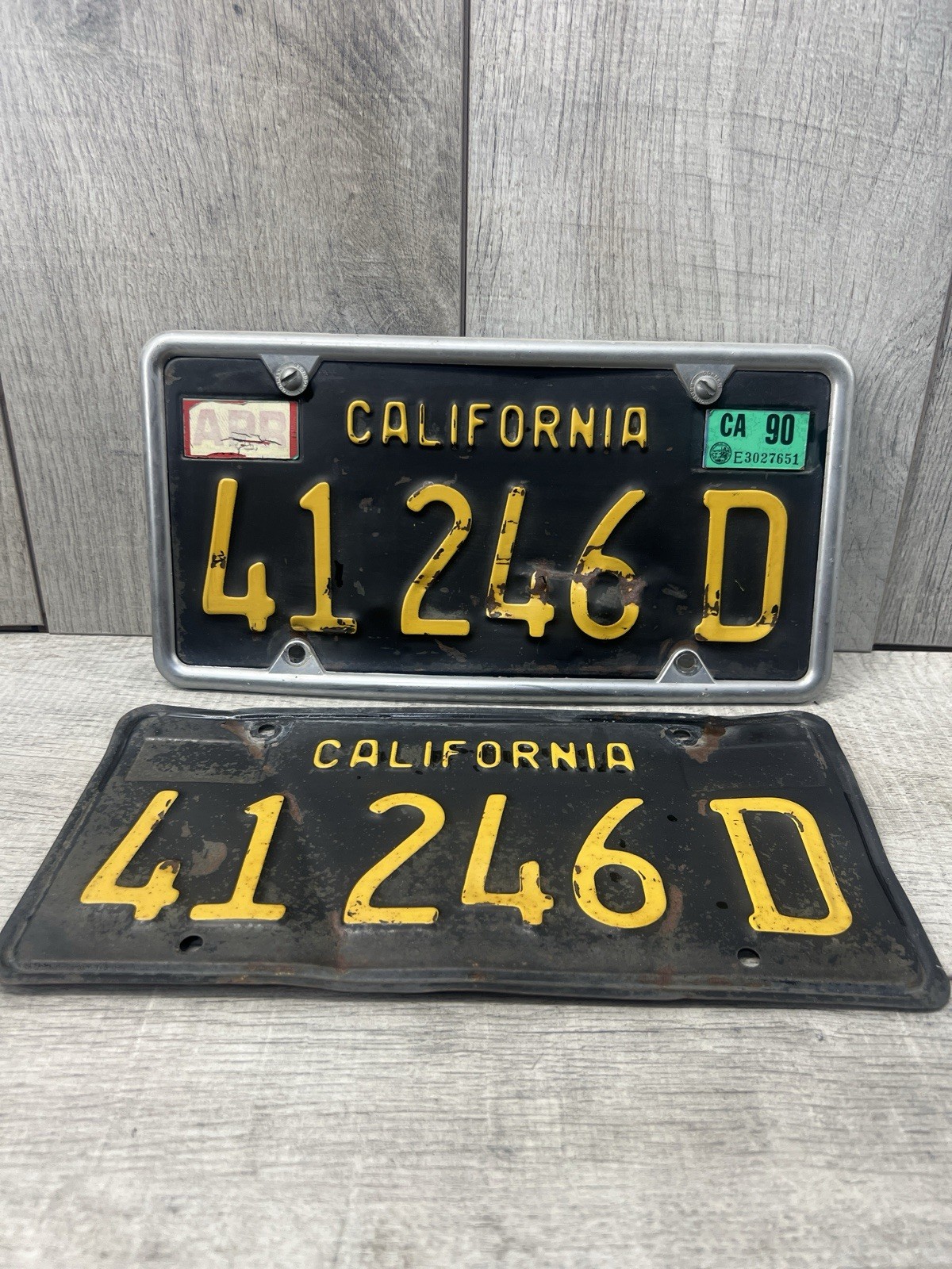 Vintage 1963 California License Plate Pair 41 246 D  DMV Clear