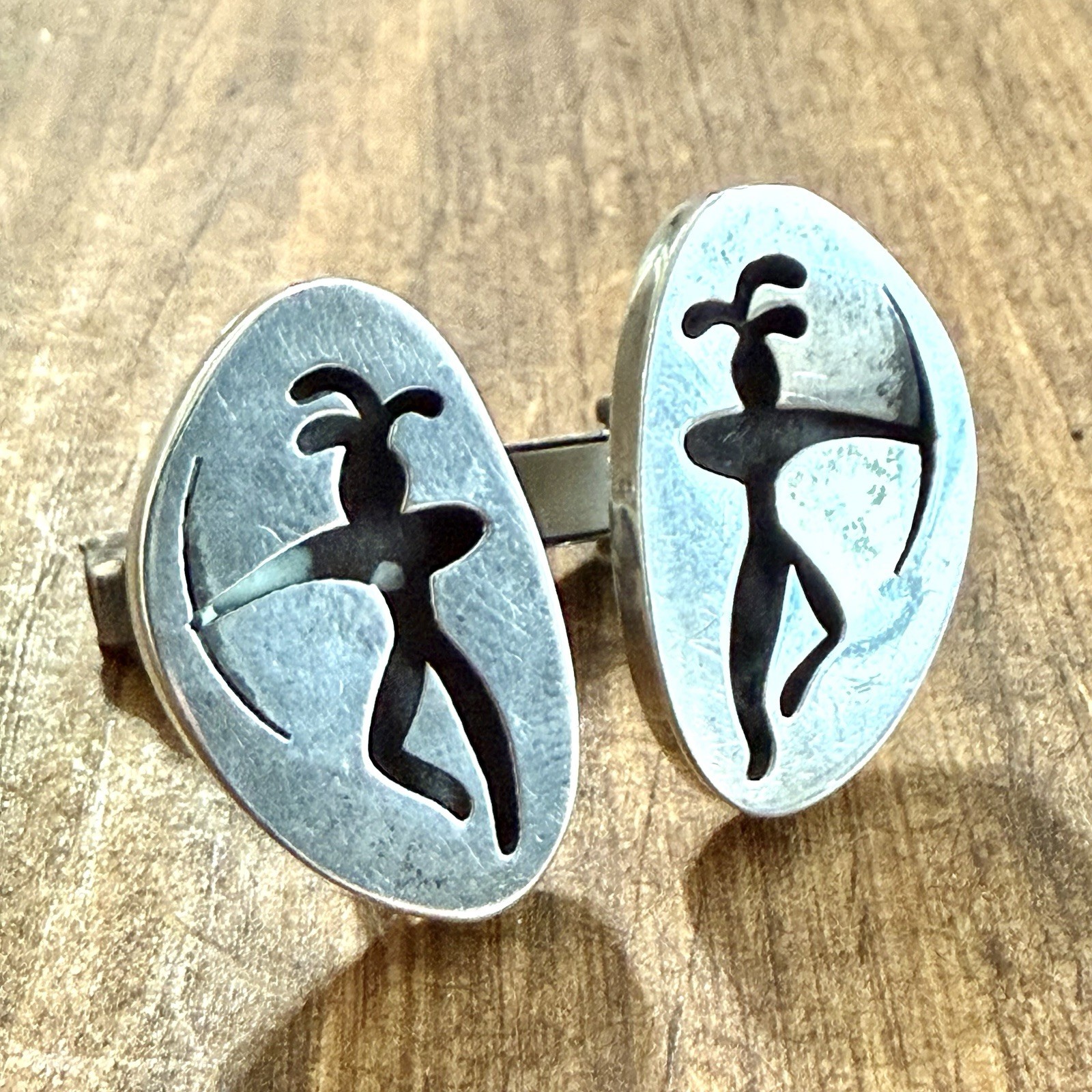 Vintage Mexican Sterling Bow Hunter Cufflinks 925