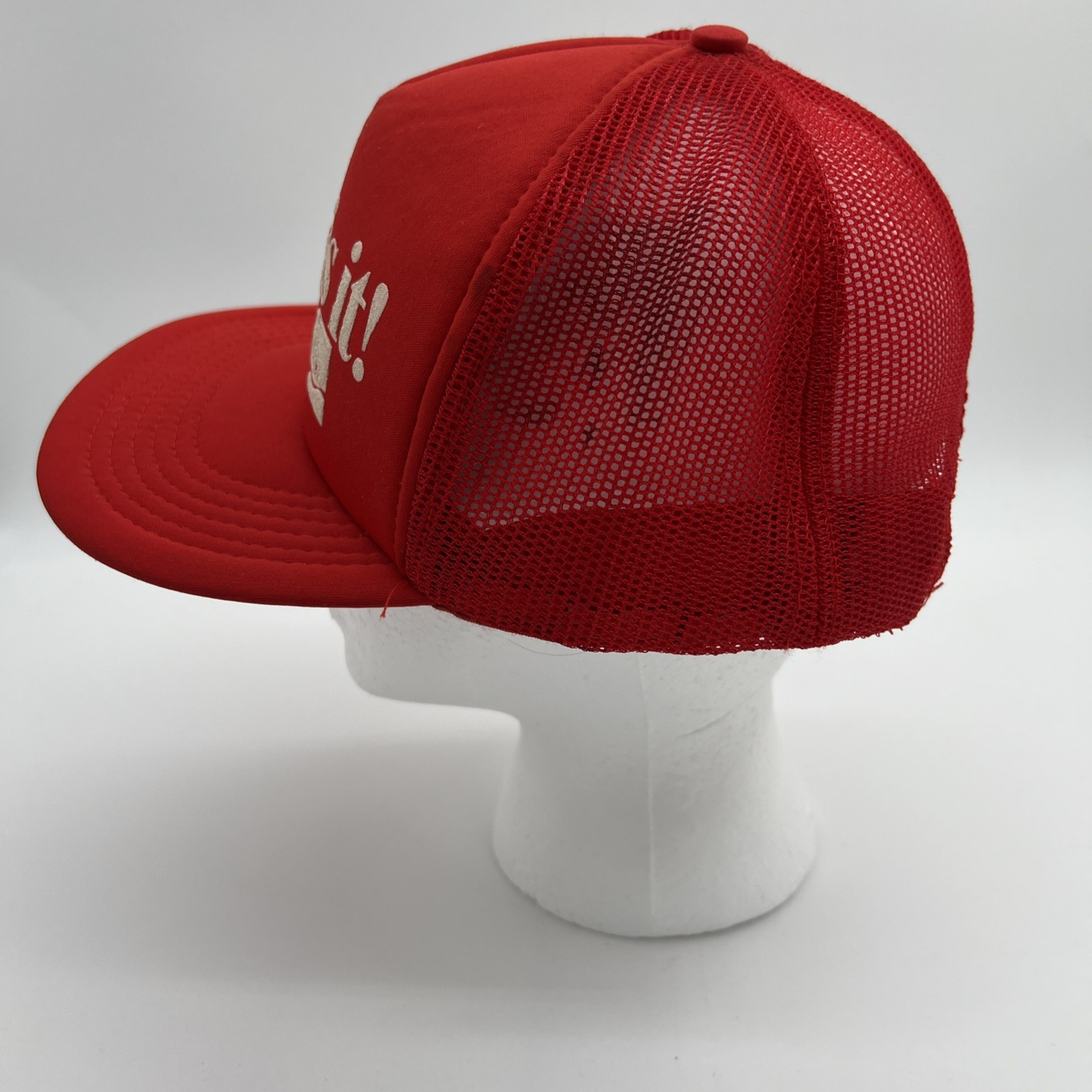 Vintage 80s Coke is it! Coca Cola Snapback Mesh Trucker Hat Ball Cap Advertising