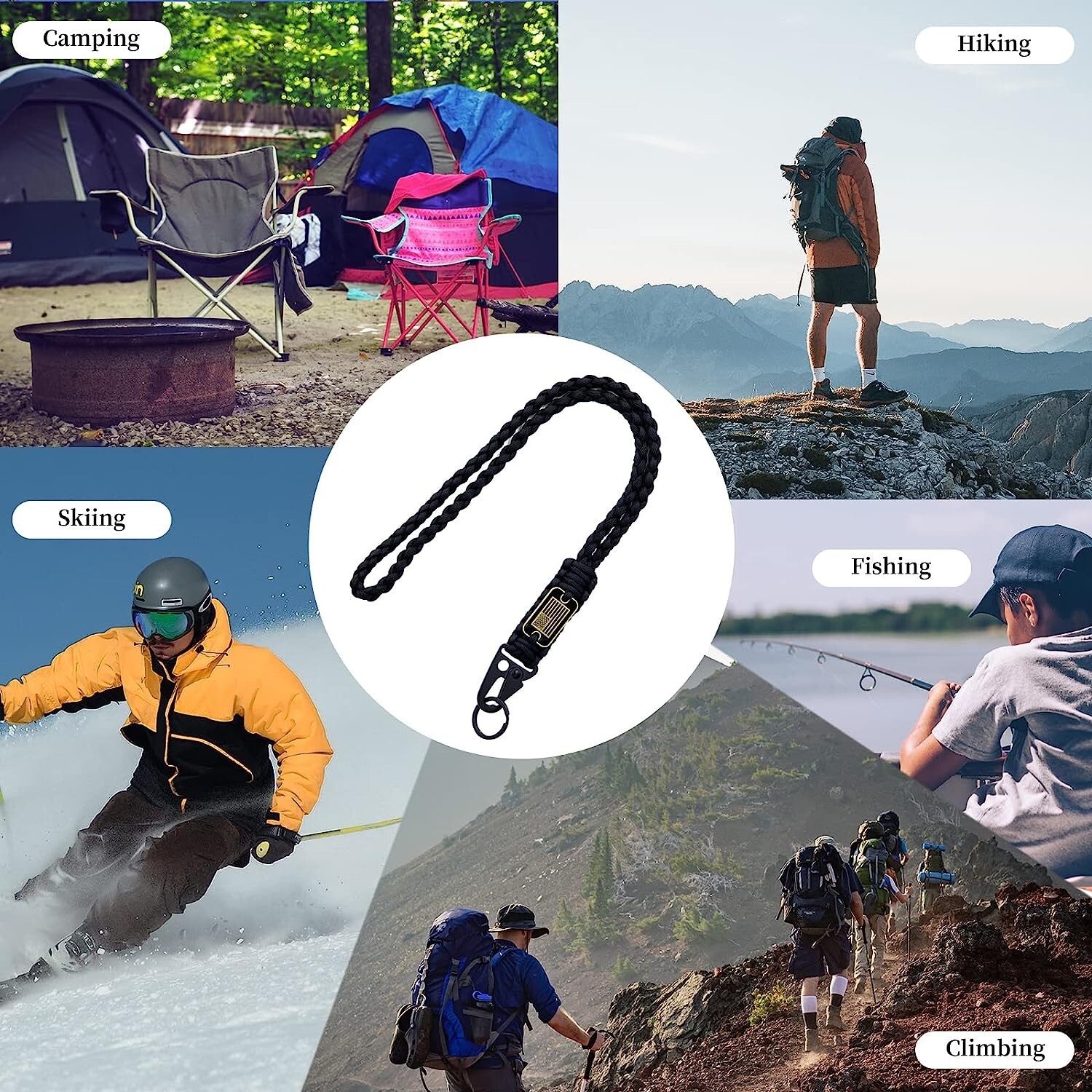 Key Lanyard Neck Lanyard Phone Lanyard Credential Holder Strap Paracord Lanyard