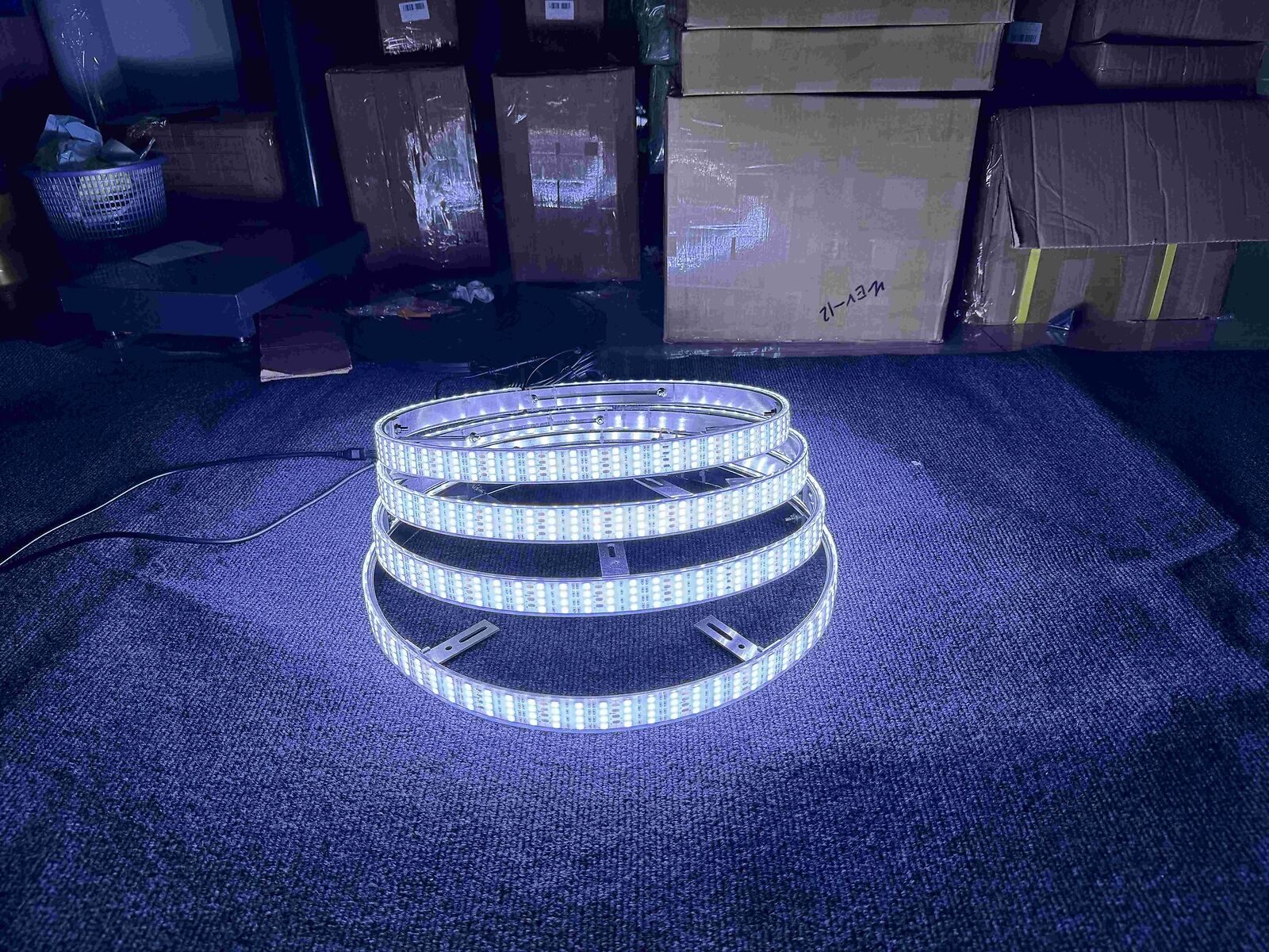 4PCS Quad Row Brightest 17.5" Wheel Rings Lights illuminated Strobe White LEDs