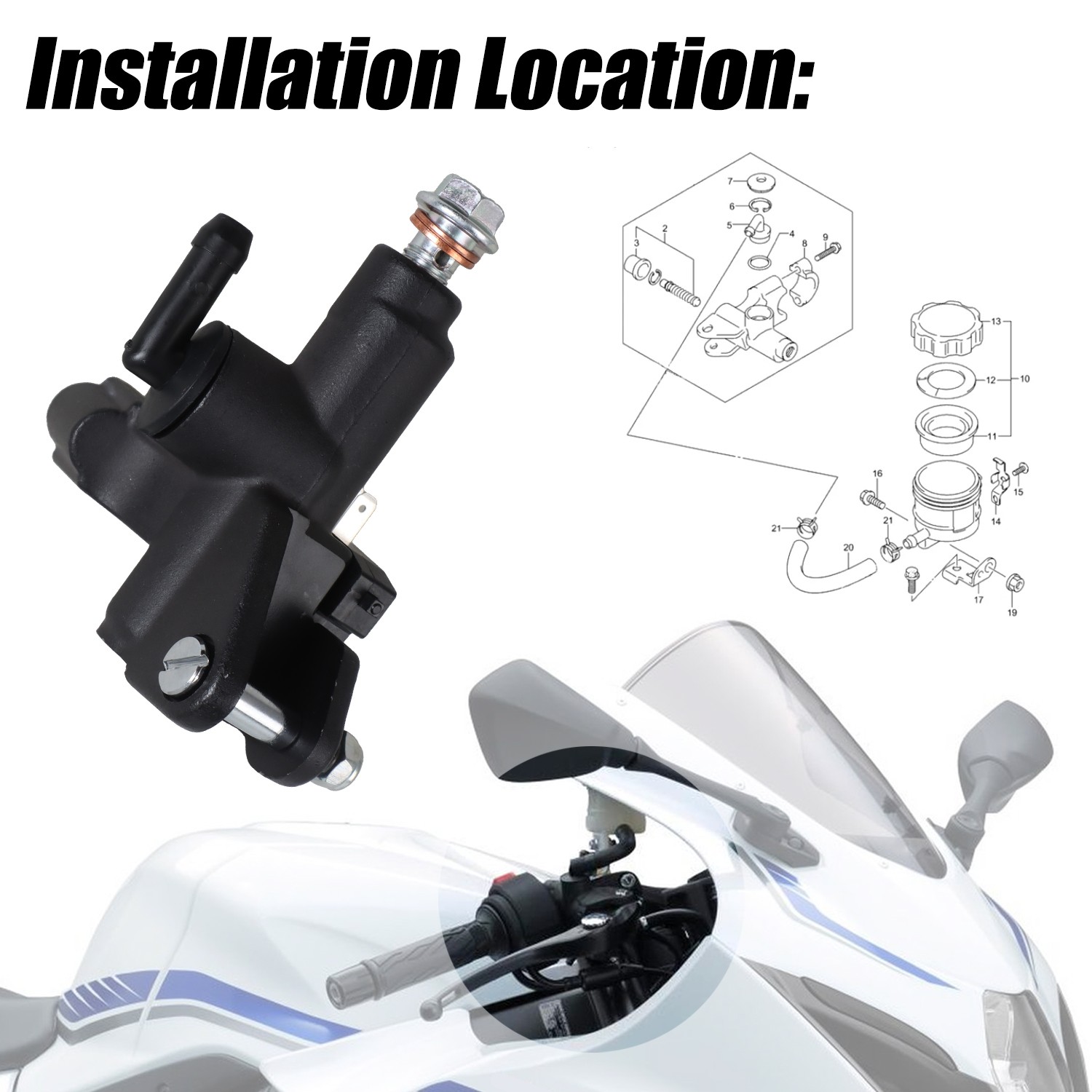 Front Brake Master Cylinder Pump 7/8" for Suzuki GSXR 600 750 1000 TL1000R 1000S