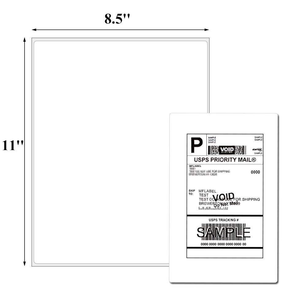 8.5" x 11" Sheet Shipping Labels Self Adhesive Half Sheet 30 UP for Laser Inkjet