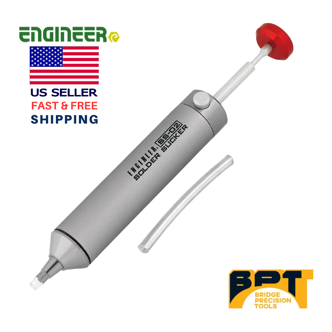 ENGINEER SS-02 Japanese Solder Sucker Desoldering Pump w/Silicone Tip Spare Tube