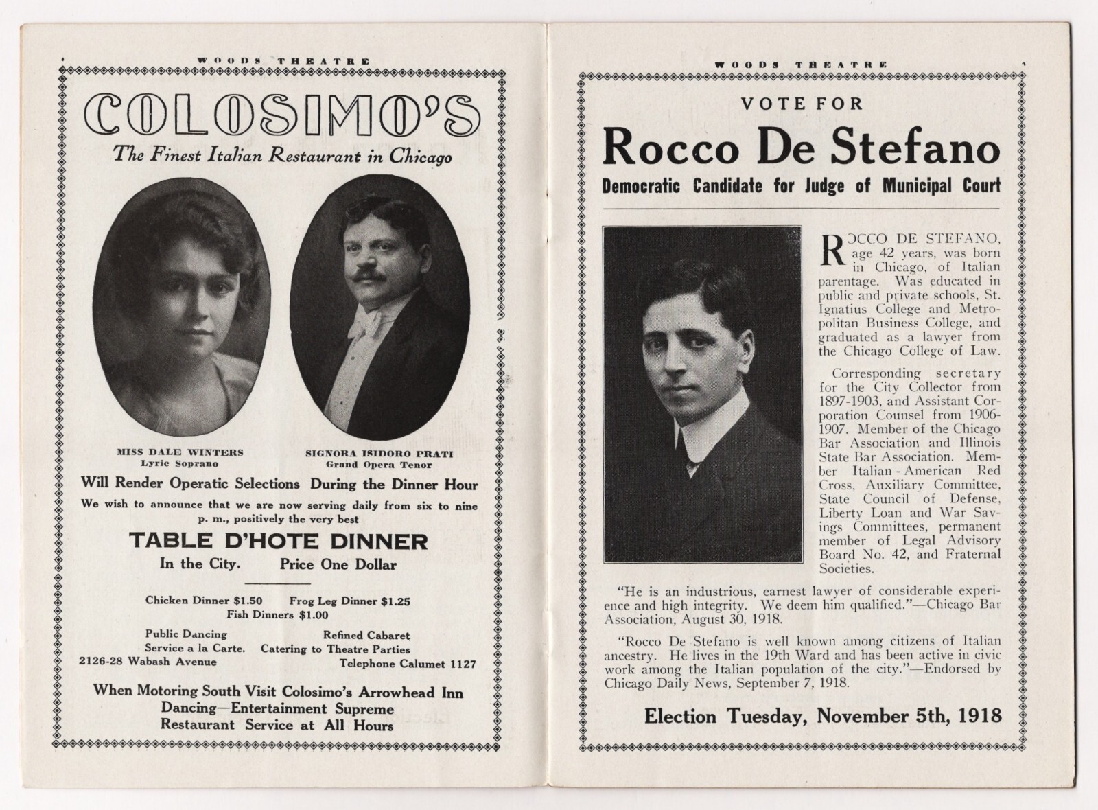 Willette Kershaw "THE CROWDED HOUR" Alan Dinehart 1918 Chicago Tryout Playbill