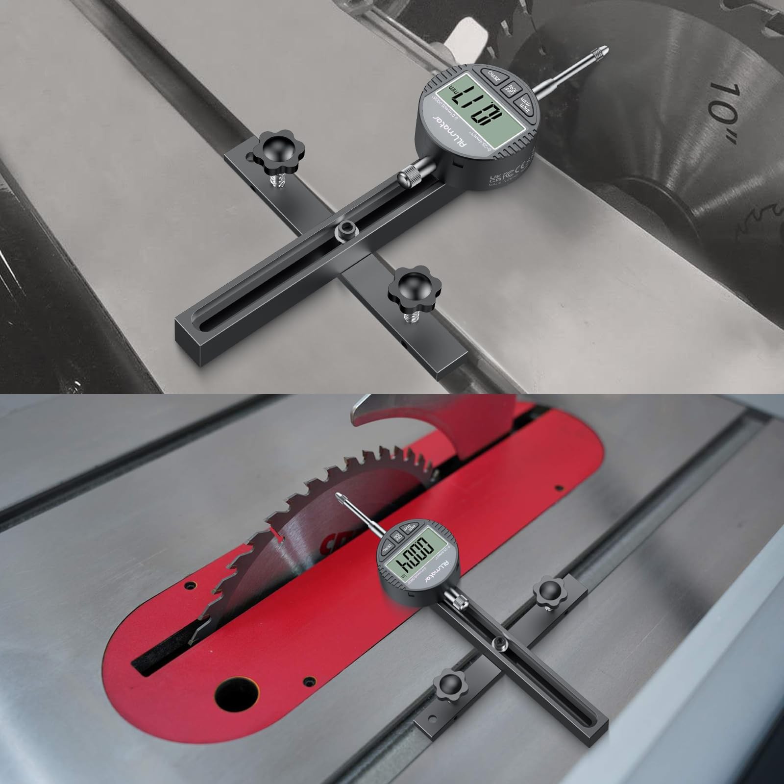 Digital Table Saw Gauge | Straight-Through Chute Design | 0.01mm Precision Di...