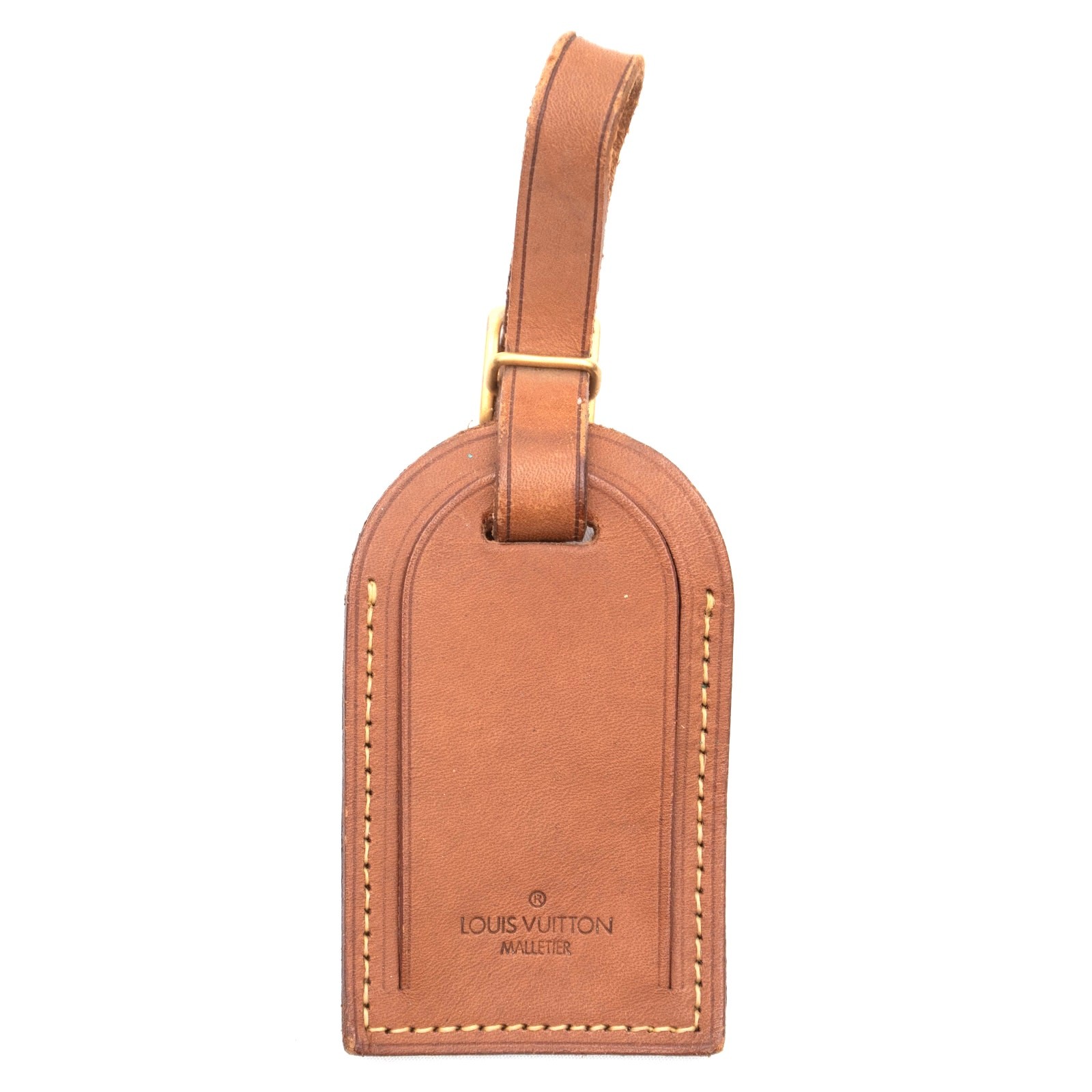 Authentic Louis Vuitton Vachetta Leather Luggage Name Tag P