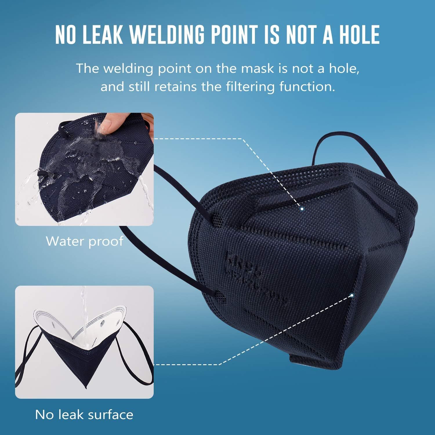 10/50/100/200 Pcs Blue KN95 Protective 5 Layer Face Mask Disposable KN95 Marks