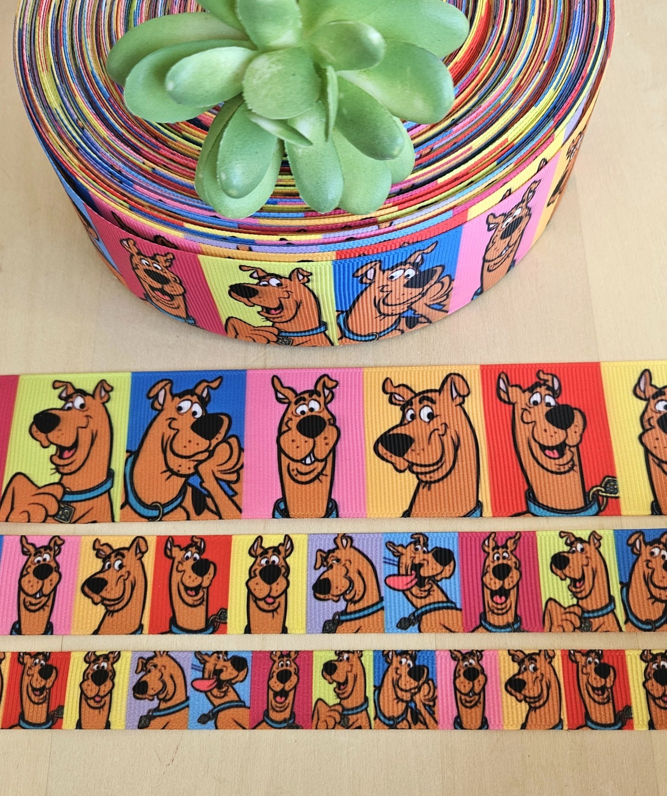 5/8, 7/8 & 1.5" (1 YD) Scooby-Doo Grosgrain Ribbon Mystery Machine Great Dane
