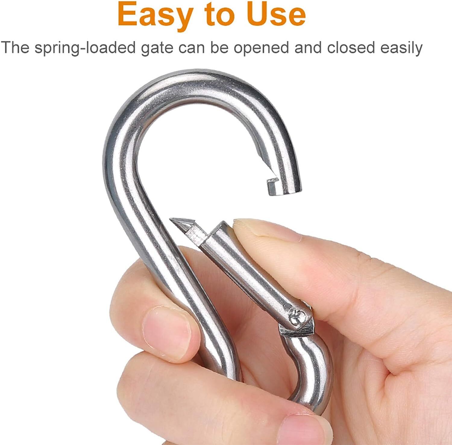 T316 Stainless Steel Carabiner Clip Snap Hook Spring Karabiner Carrabin Carbine