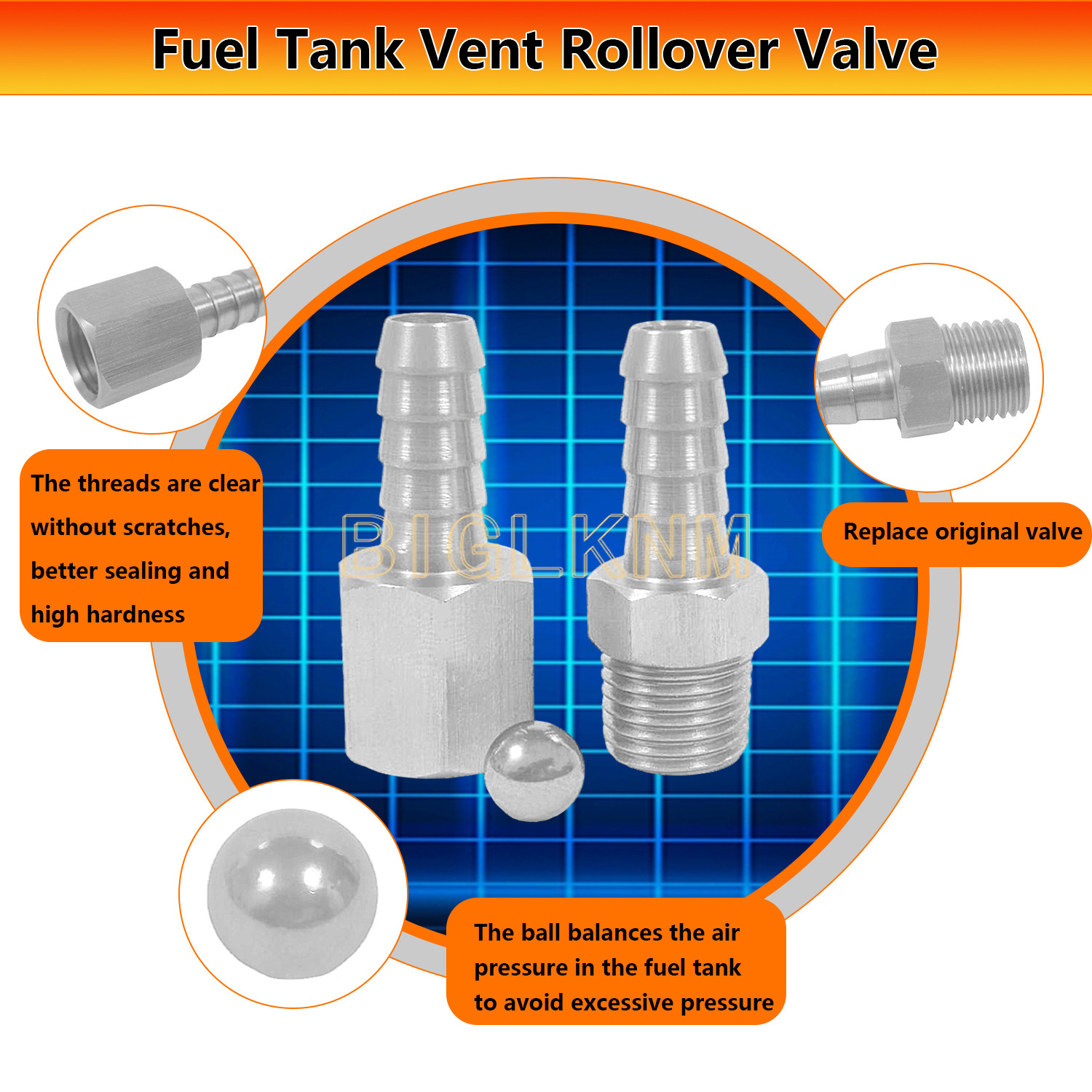 Stainless Steel Fuel Tank Breather Rollover Valve For Kawasaki KRX 1000 2020-21