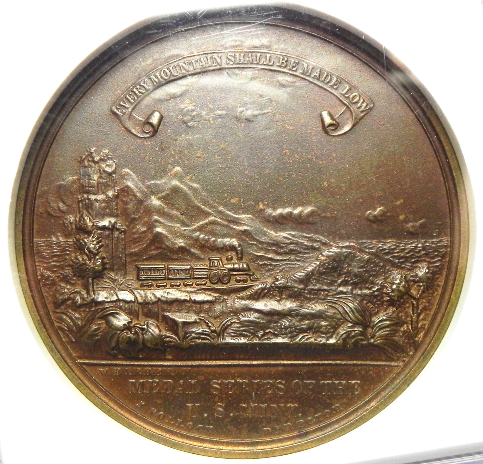 1869 HK-12 Pacific Railway Completion -20th Century RESTRIKE-NGC MS65