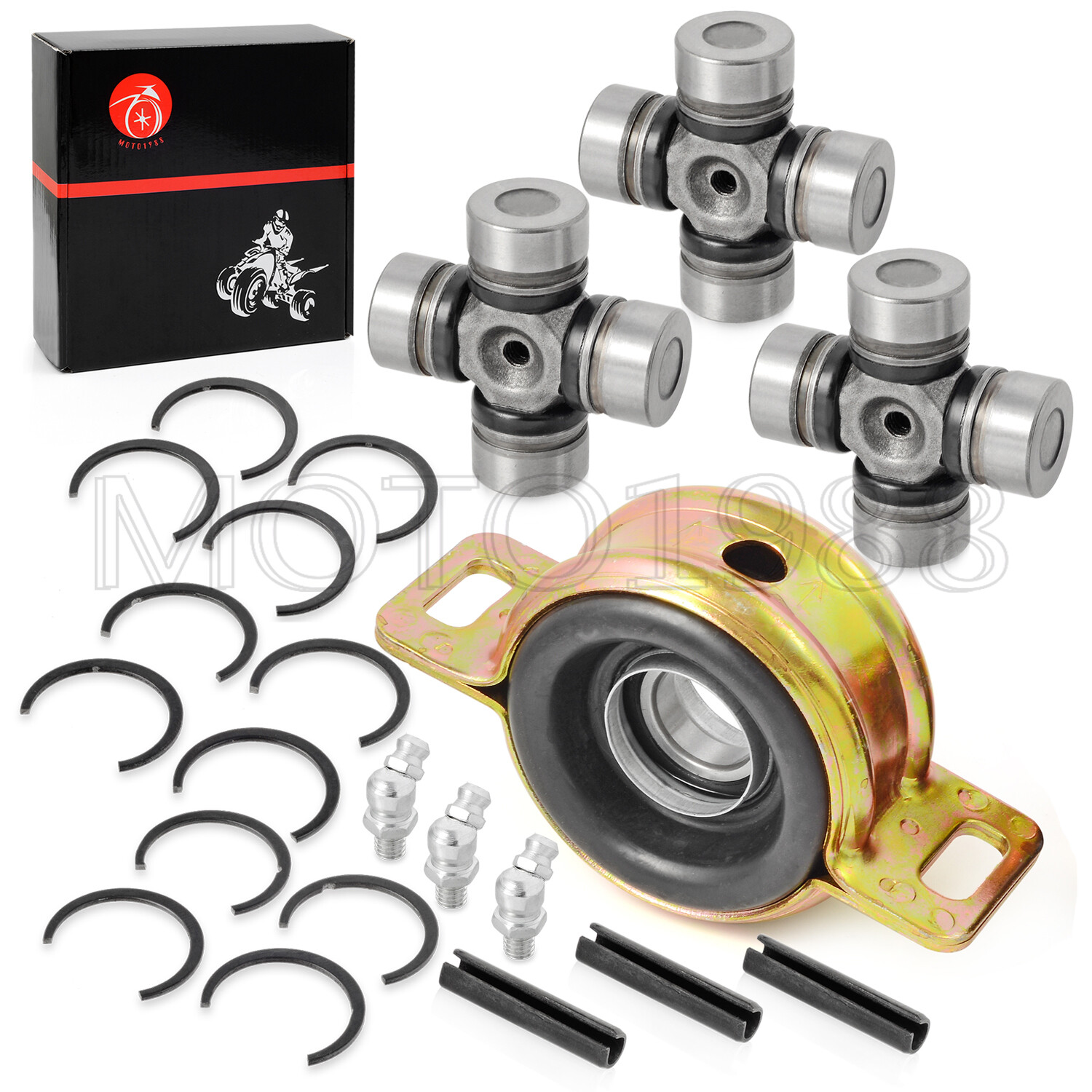 Front Rear Prop Shaft Bearing Carrier & U-joint For Polaris RZR S 4 900 1000 XP