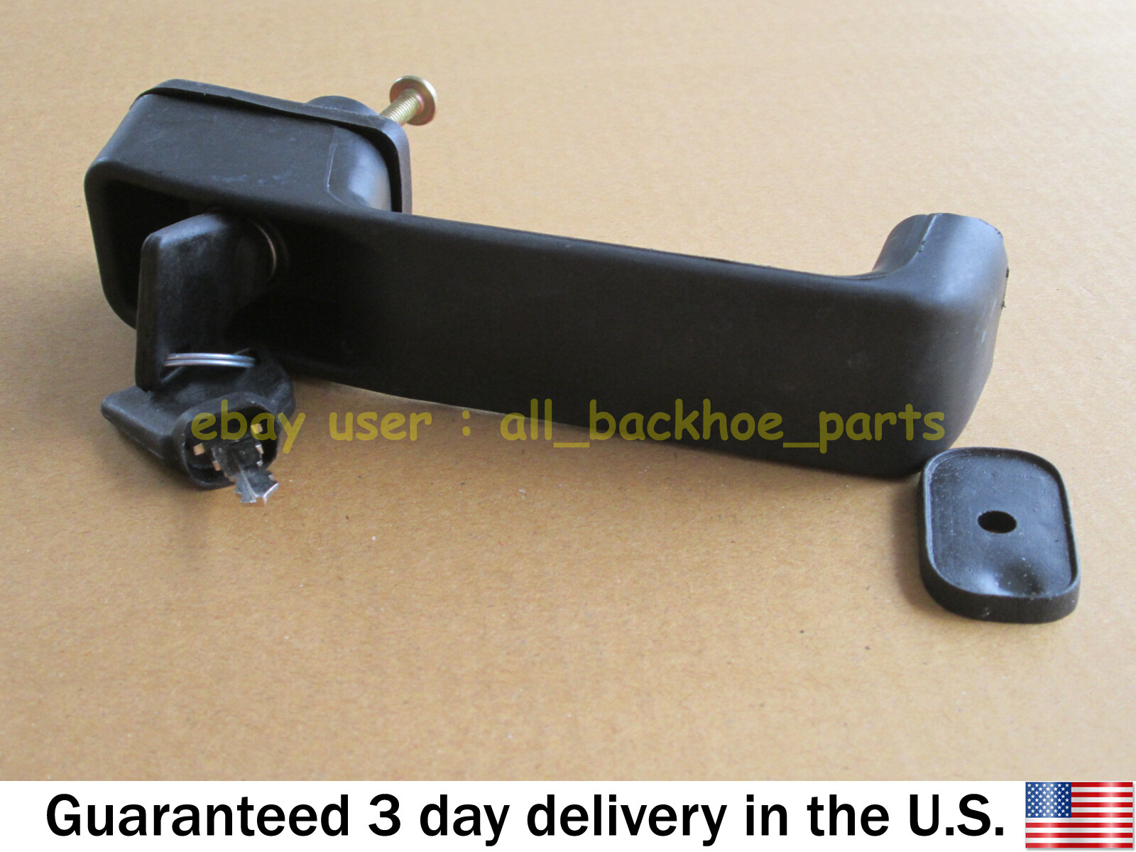 JCB BACKHOE - DOOR HANDLE WITH 2 KEYS (PART NUMBER 123/04067 701/45501)
