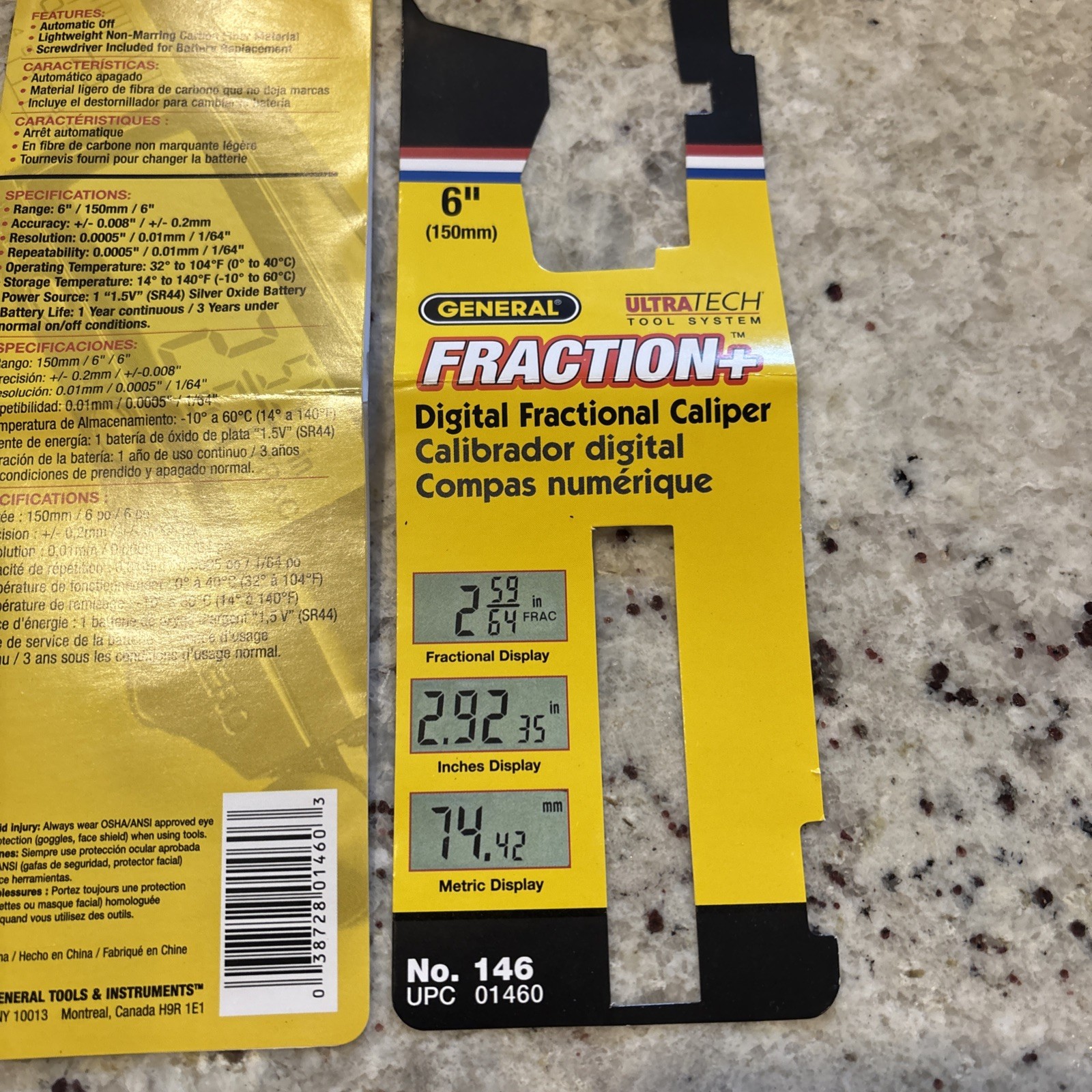 GENERAL # 146 Ultra tech Fraction + Digital Fraction Caliper, 6”