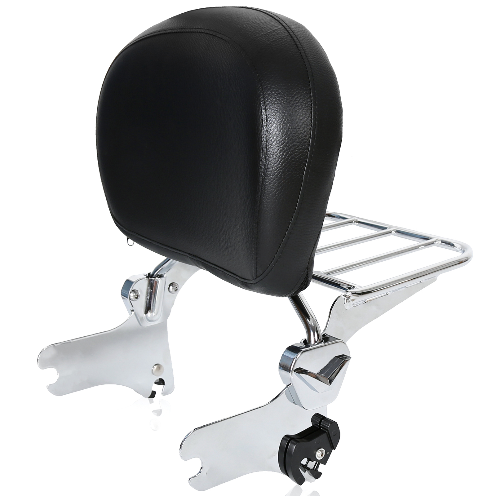 Detachable Sissy Bar Backrest Luggage Rack For Harley Road Street Glide 97-08