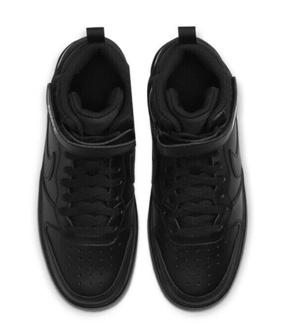 Big Kid's Nike Court Borough Mid 2 (GS) Black/Black-Black CD7782 001