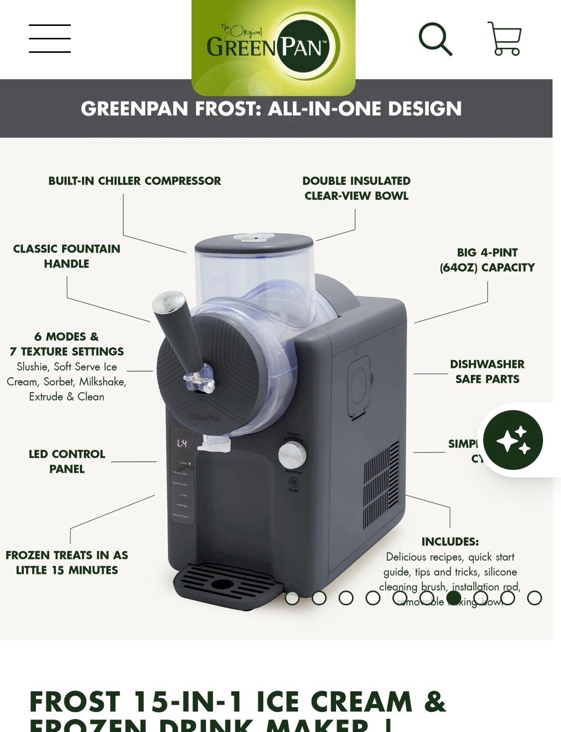 Greenpan Frost Ice Cream & Frozen Drink Maker, Licorice/Black