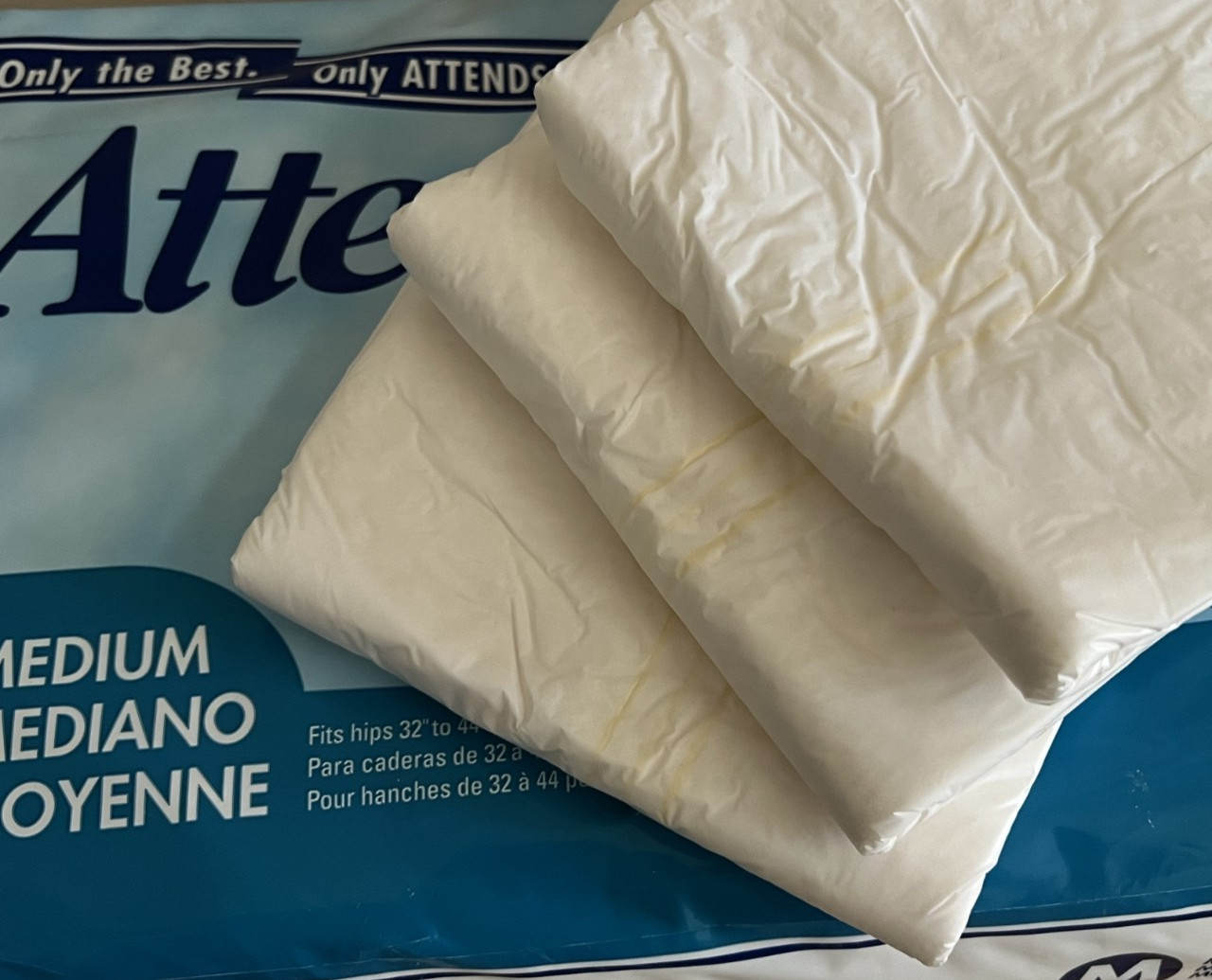 Vintage Attends Medium Plastic Disposable Briefs / Adult Diapers / Pampers