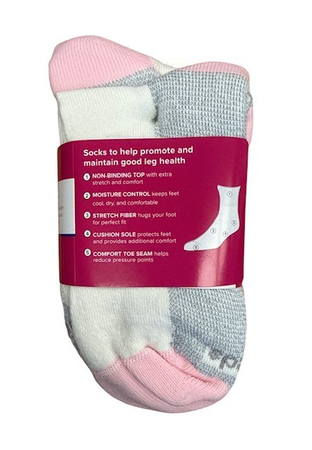 MediPeds Ladies Diabetic Quarter Socks Medium Size 6-10 4 pairs