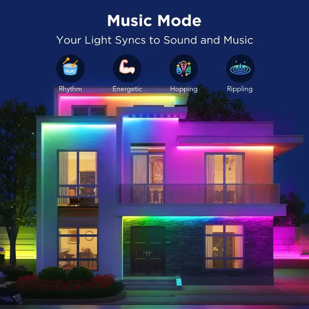 Govee RGBIC Outdoor LED Strip Lights H6172 - Smart Control, Bluetooth, 32.8ft