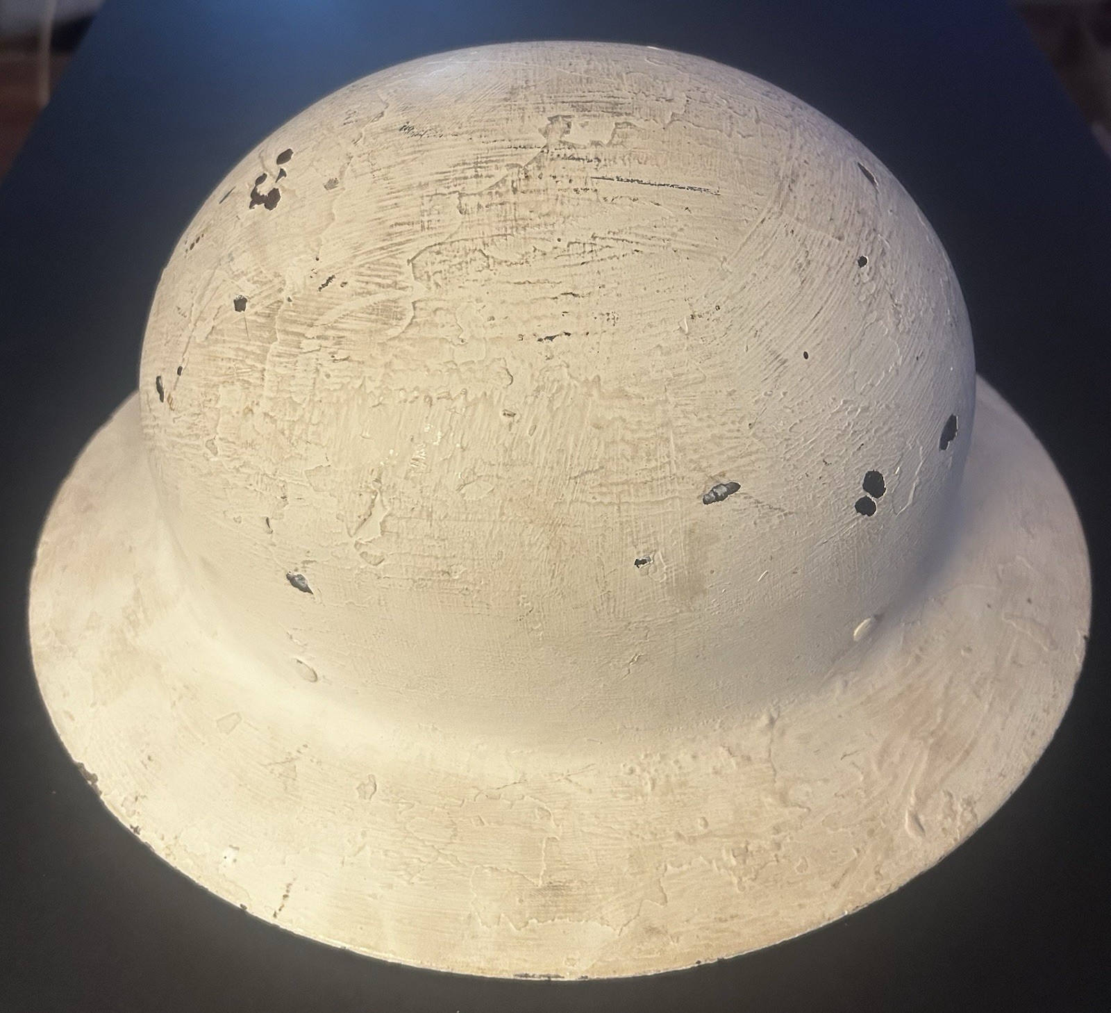 Vintage WWII Metal Helmet O.C.D. Office Civil Defense White Steel Helmet