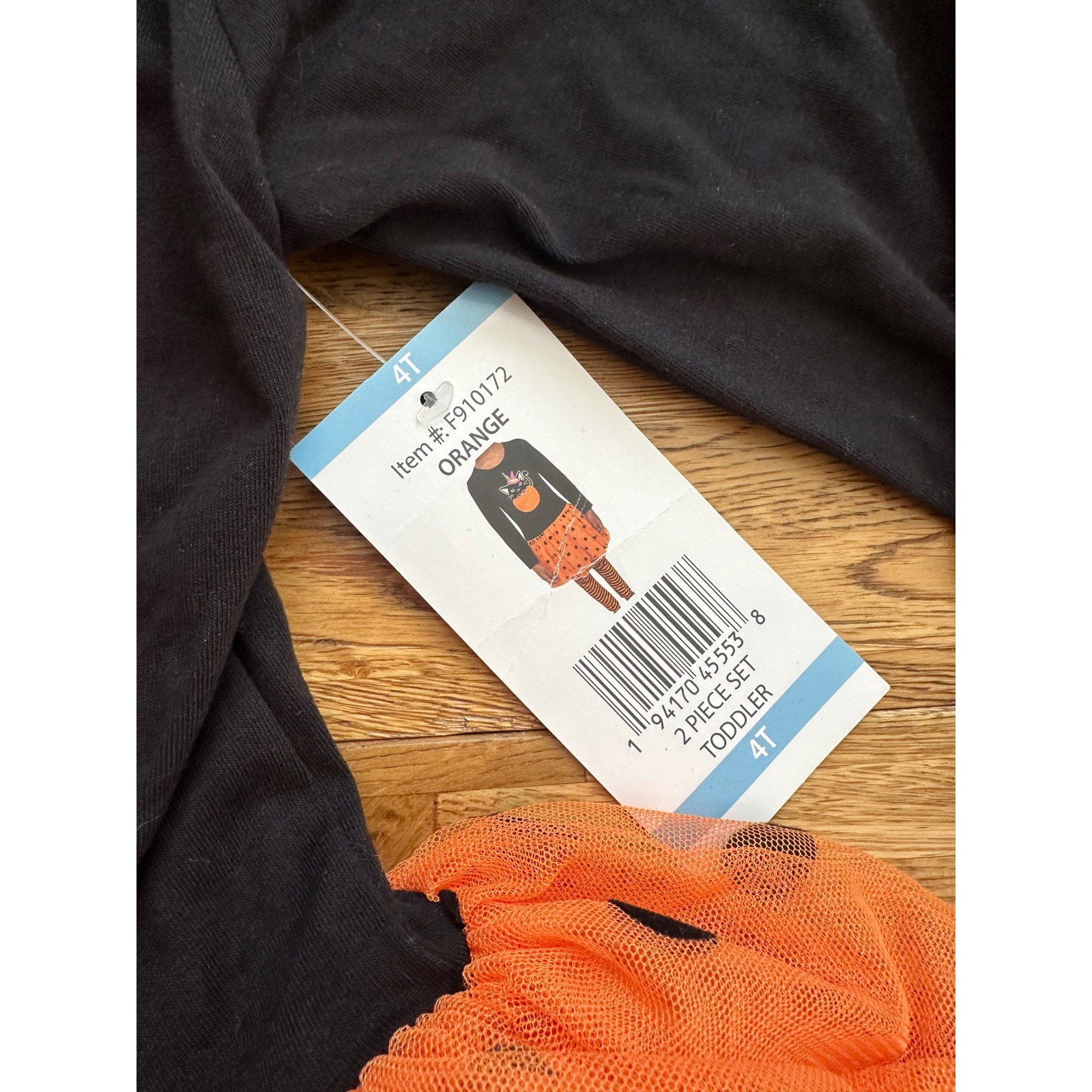 Counting Daisies Halloween Outfit 4T Black Cat Pumpkin Tutu Leggings Set