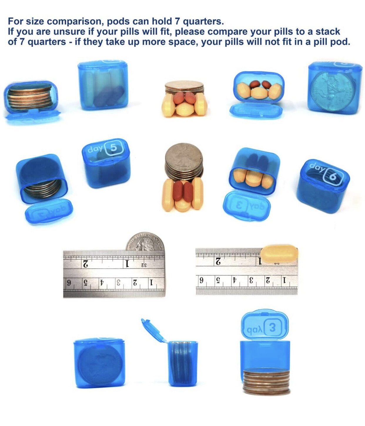 31 Day Monthly Pill Organizer Medication Pod Compartment Planner Box Travel Case