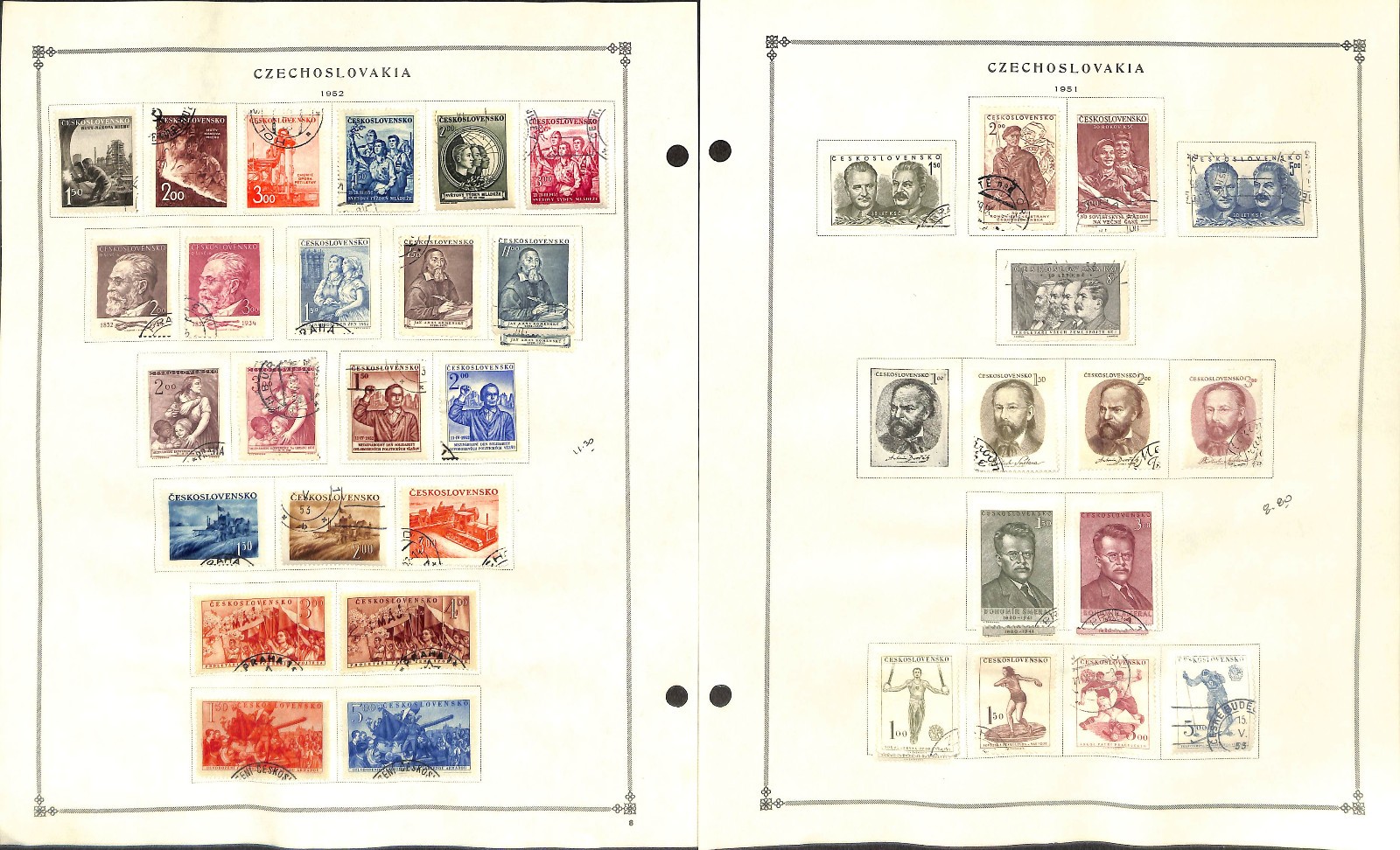 Czechoslovakia Stamp Collection on 50 Scott International Pages, 1918-1967 (BB)
