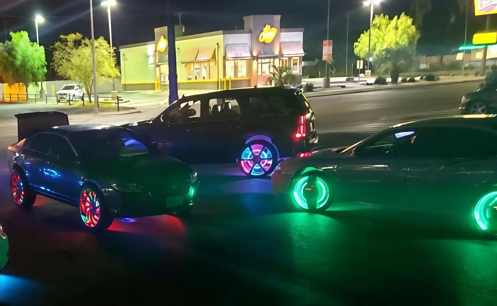 17.5" 5ROWs Brightest RGB CHASING Flow for Car Truck LED Wheel Rim Ring Lights