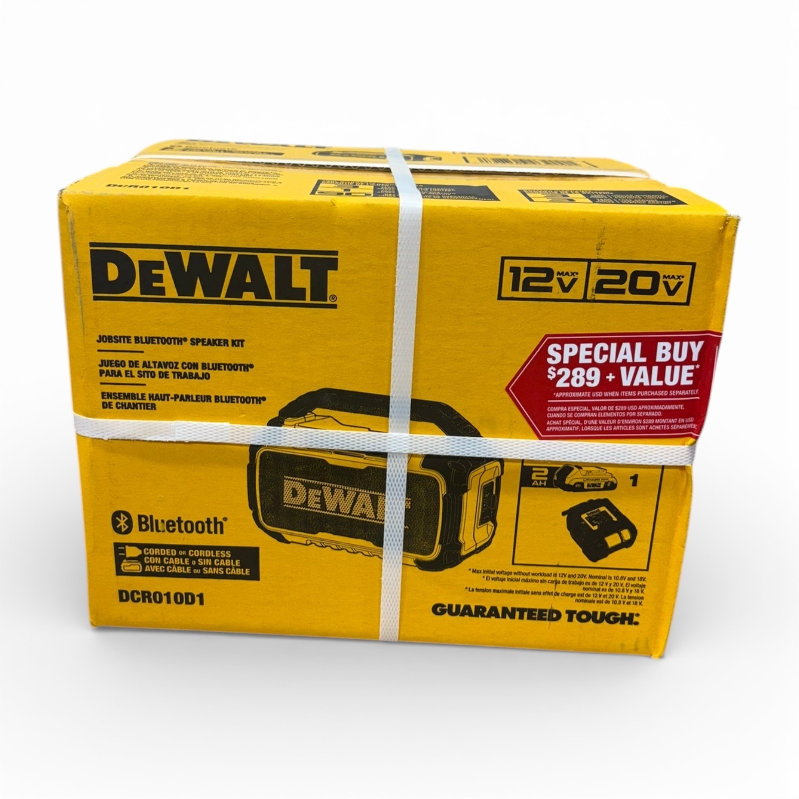 DeWalt DCR010D1 - 12V/20V Bluetooth Speaker w/ Battery and Charger - NEW