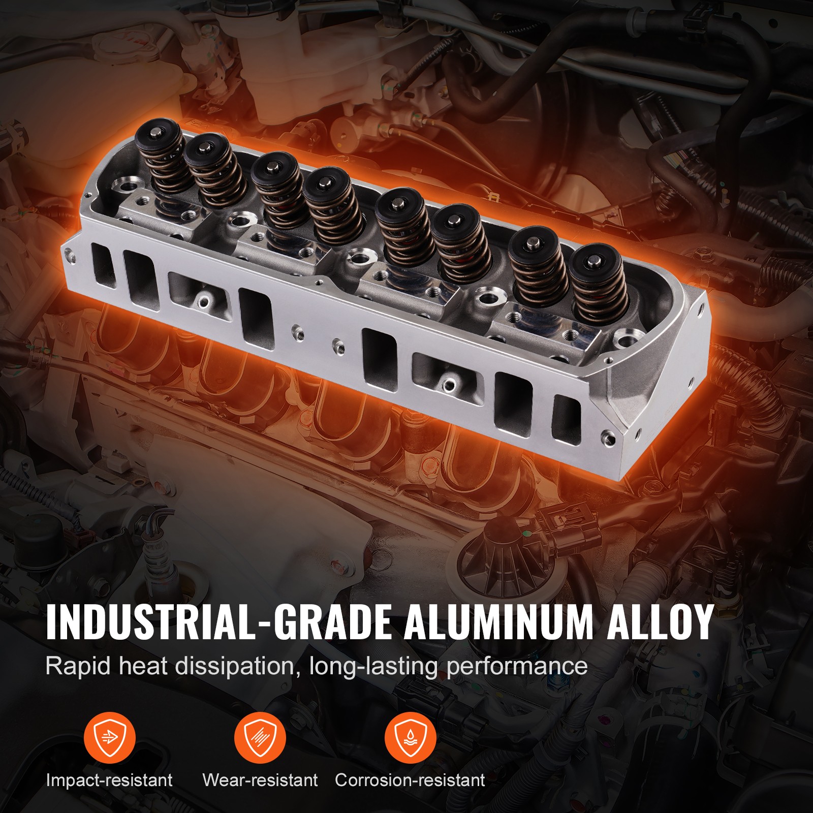 VEVOR Complete Aluminum Cylinder Heads FORD SBF GT40 289 302 351W Mustang 175cc