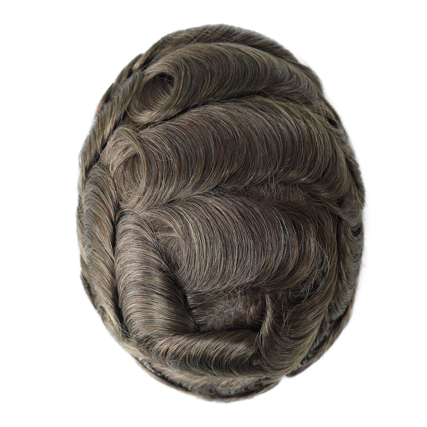 Gent Mens Toupee Human Hair Replacement System Hairpiece Ultra Thin Skin 0.04mm