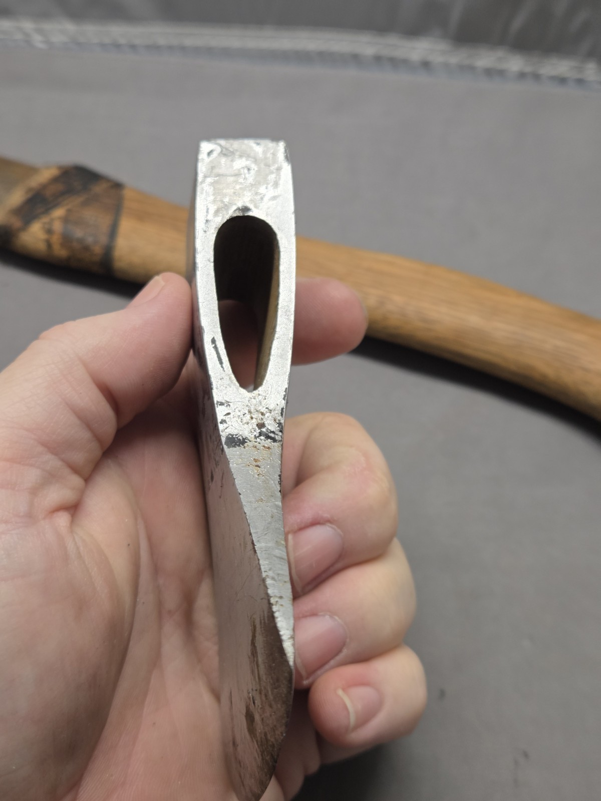 CLEAN GENUINE NORLUND 1 LB. 15 OUNCE TOMAHAWK STYLE CAMP AXE HEAD WITH HANDEL