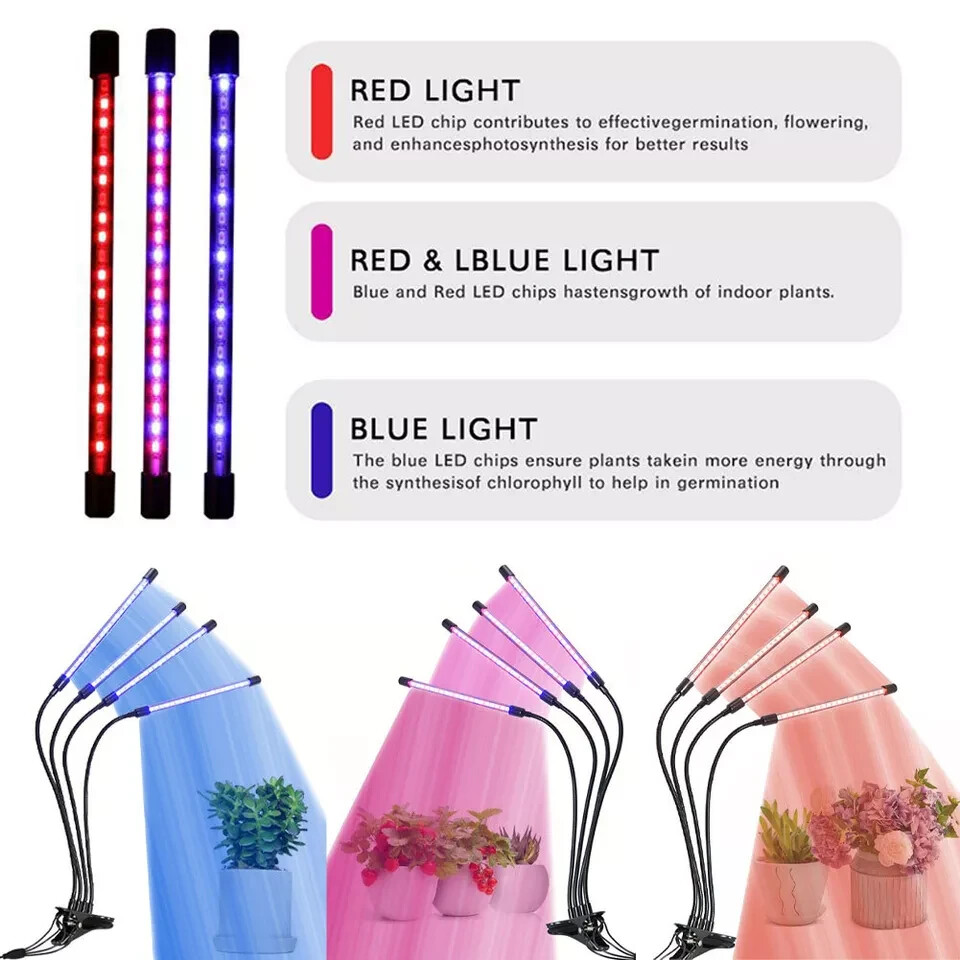 4 Heads LED Grow Light Plant Growing Lamp Light for Indoor Plants Full Spectrum