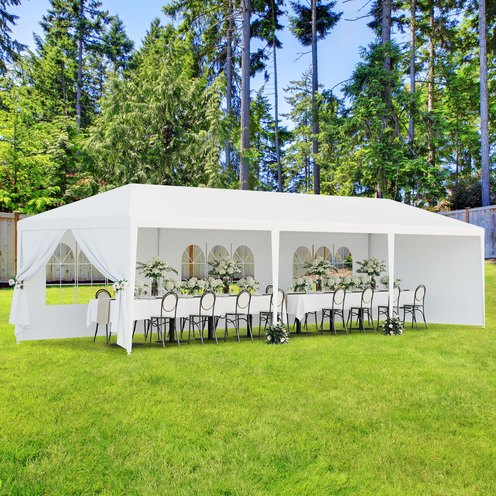 10x30' Outdoor Gazebo Party Tent w/8 Removable Walls Wedding Canopy Cater Events
