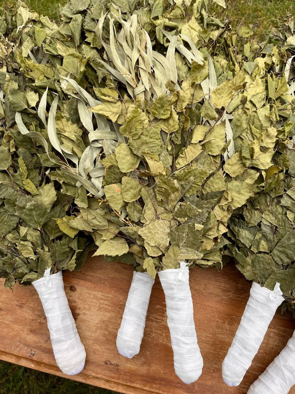 12 Birch + Eucalyptus brooms 2025 sauna banya venik Eiche whisks eco Ukrainian