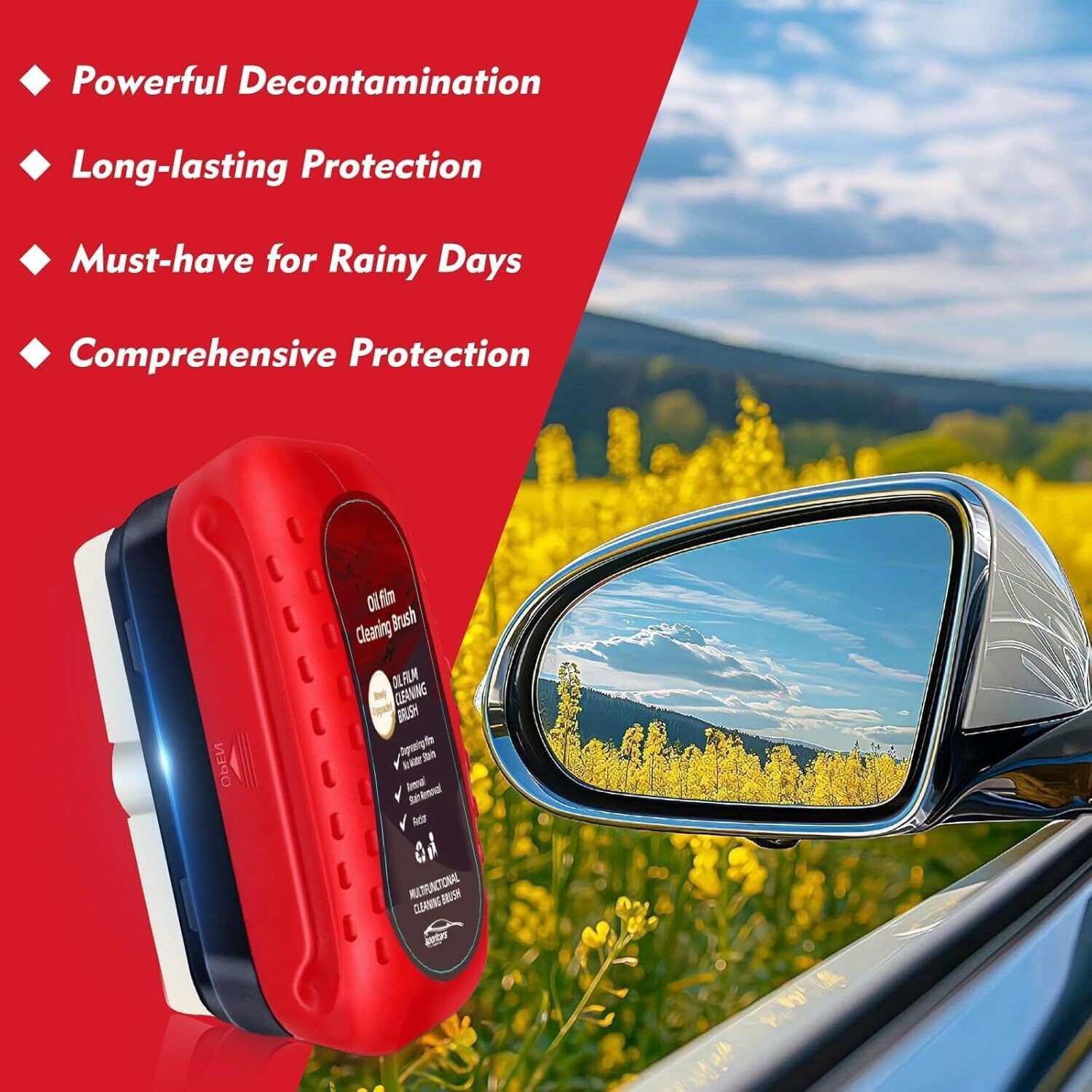 240ML Automotive Oil Film Cleaning Brush Glass Board Car Windows Cleaning Brush