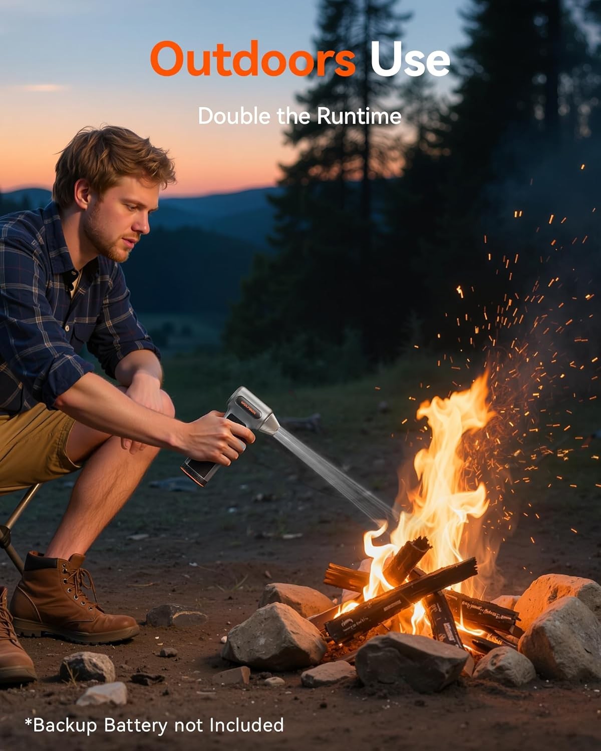 WOLFBOX MF200 Electric Air Duster with Removable Battery, Dual-battery Pack