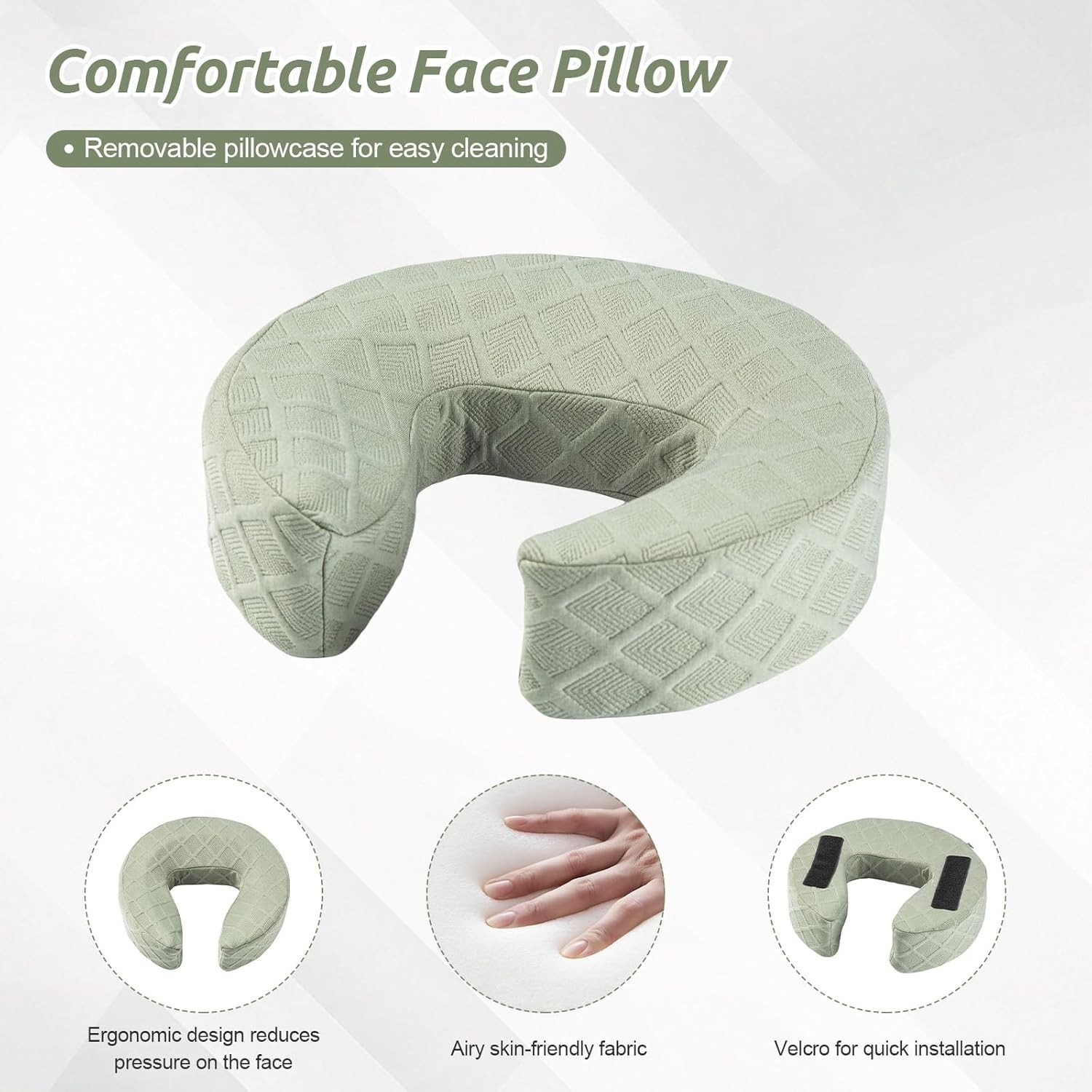 Massage Headrest for Bed, Adjustable Massage Face Cradle at Home