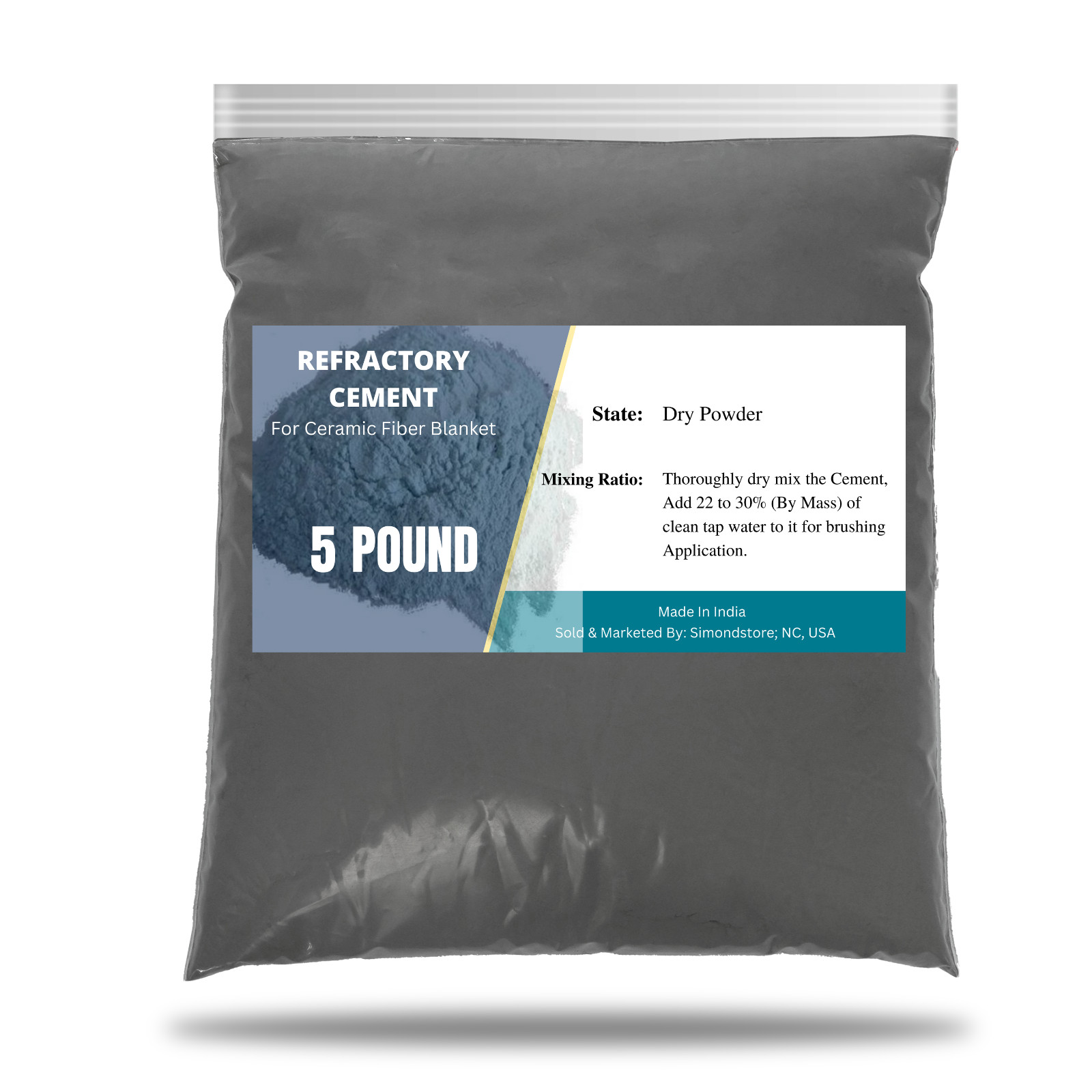 5 Pound Refractory Cement - 3000F Rated - Refractory Coating for Ceramic Fiber