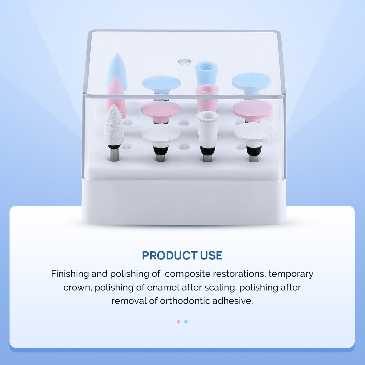 Dental Composite Polishing Burs Kit RA 2.35mm Silicone Polisher for Contra Angle